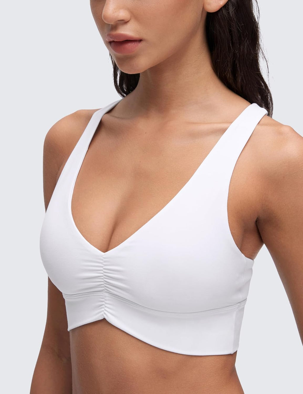 CRZ YOGA Butterluxe Donna Increspato Sport Reggiseni Collo a V Incrocio Schiena Yoga Canotta Tops