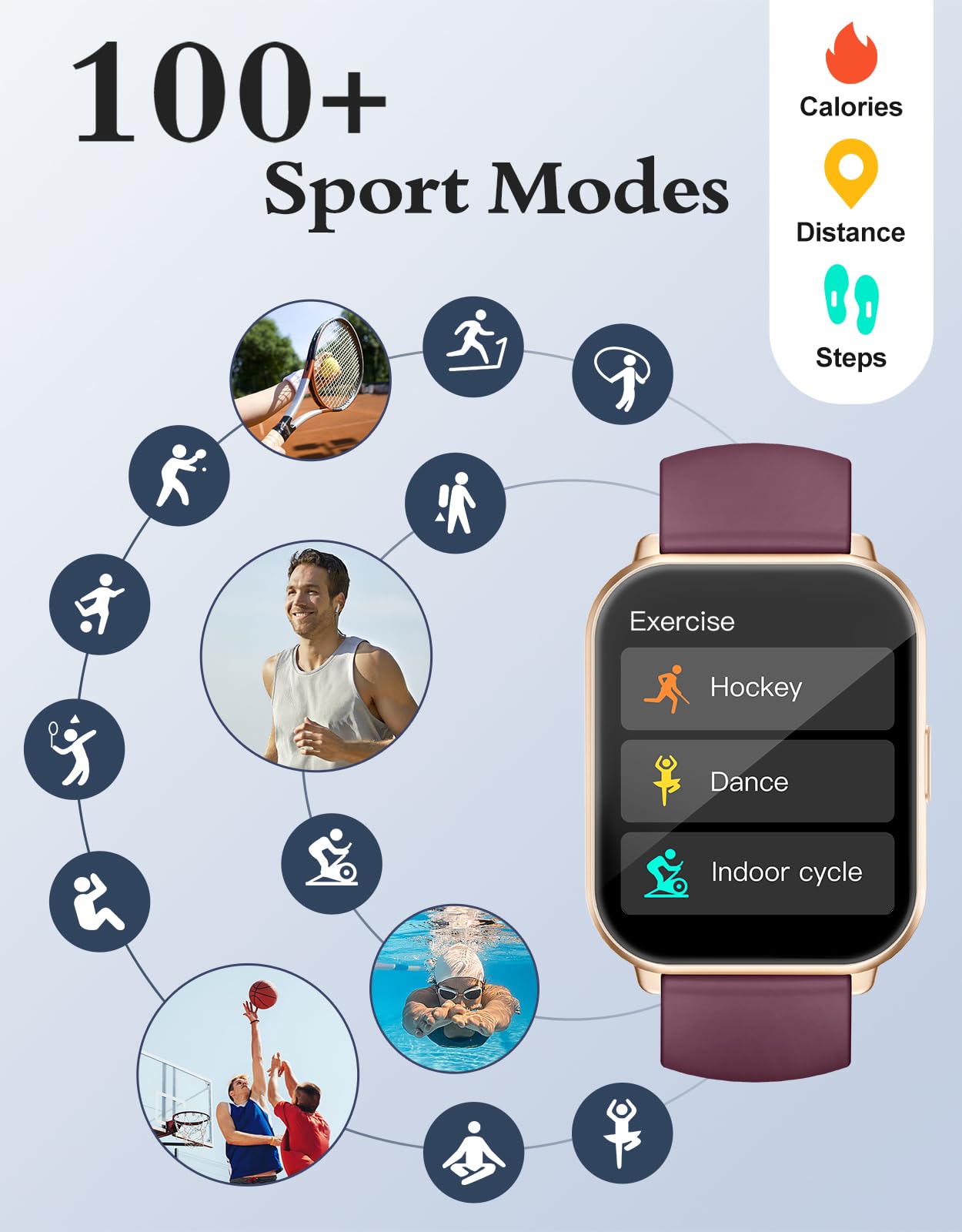 RUIMEN Smartwatch Donna Chiamate Bluetooth Musica Orologio Sportive Contapassi da Polso Cardiofrequenzimetro Saturazione Ossigeno Fitness Tracker Ciclo Mestruale Controllo Sonno per Android iOS Rosa