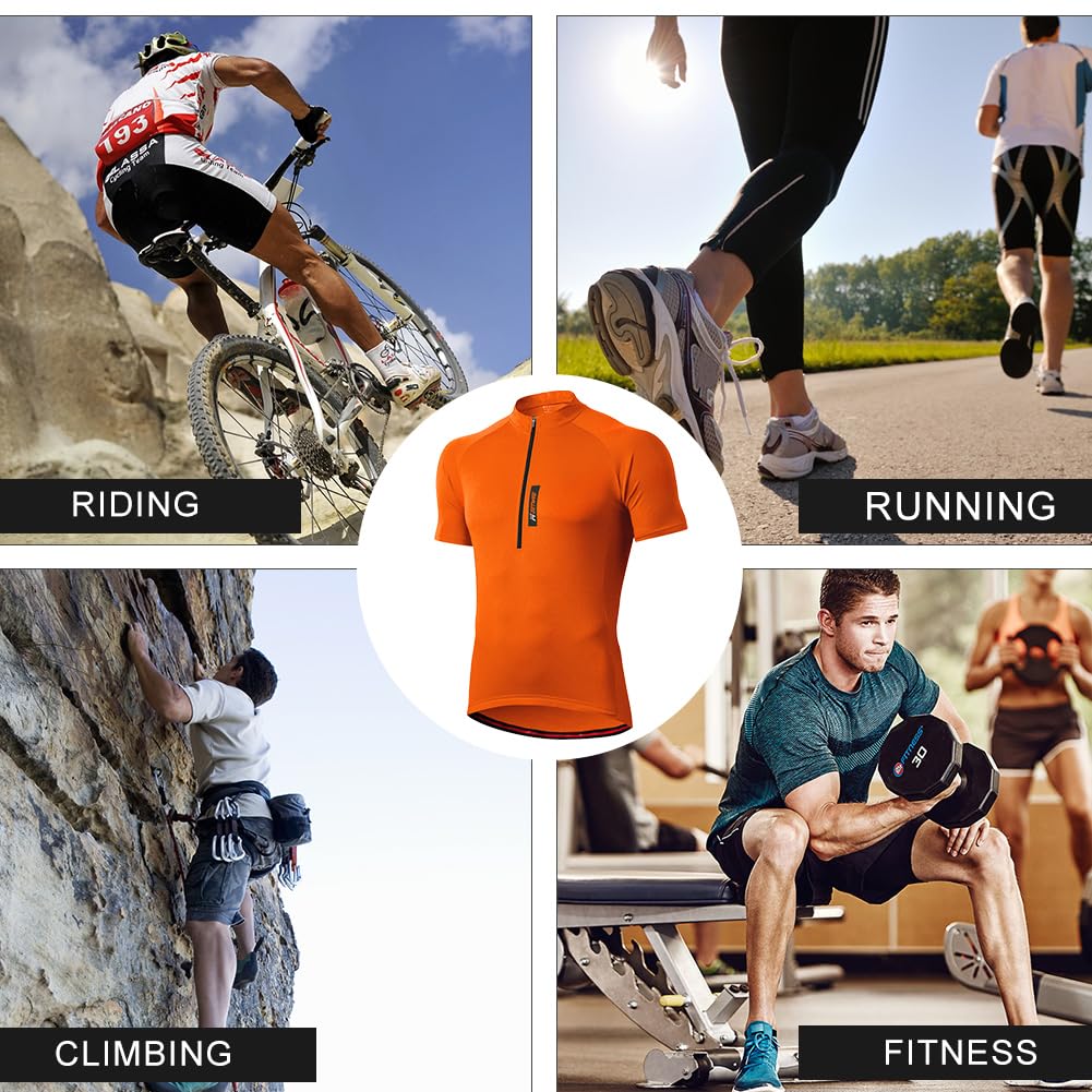 FEIXIANG Maglia Ciclismo Maniche Corte,Maglietta Mountain Bike Uomo Asciugatura Veloce T-Shirt off-Road Sportswear Estate