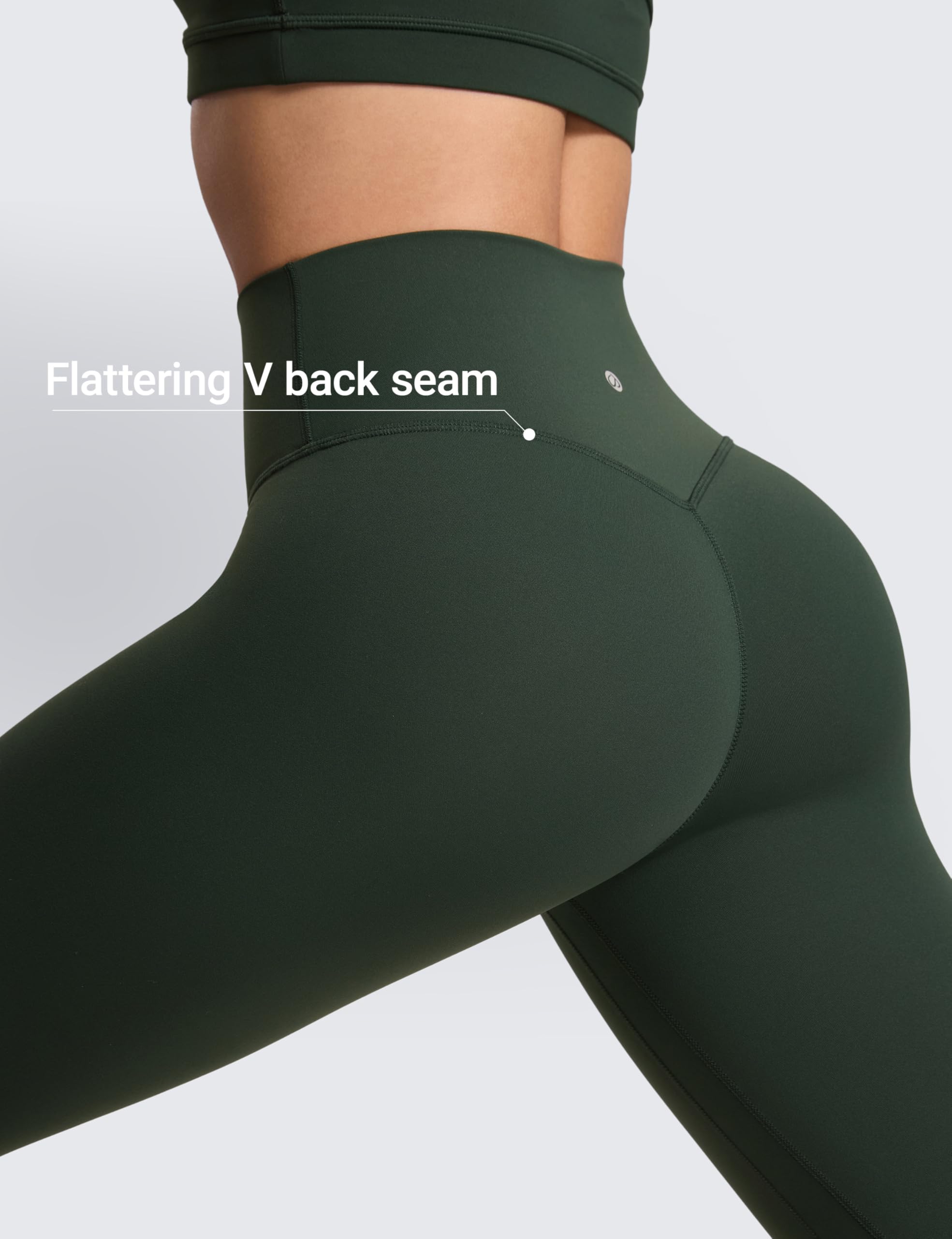 CRZ YOGA SculptAir No Frontale Cucitura Yoga Leggings 64cm - Alto Sciancrato Donna Allenamento Pantaloni