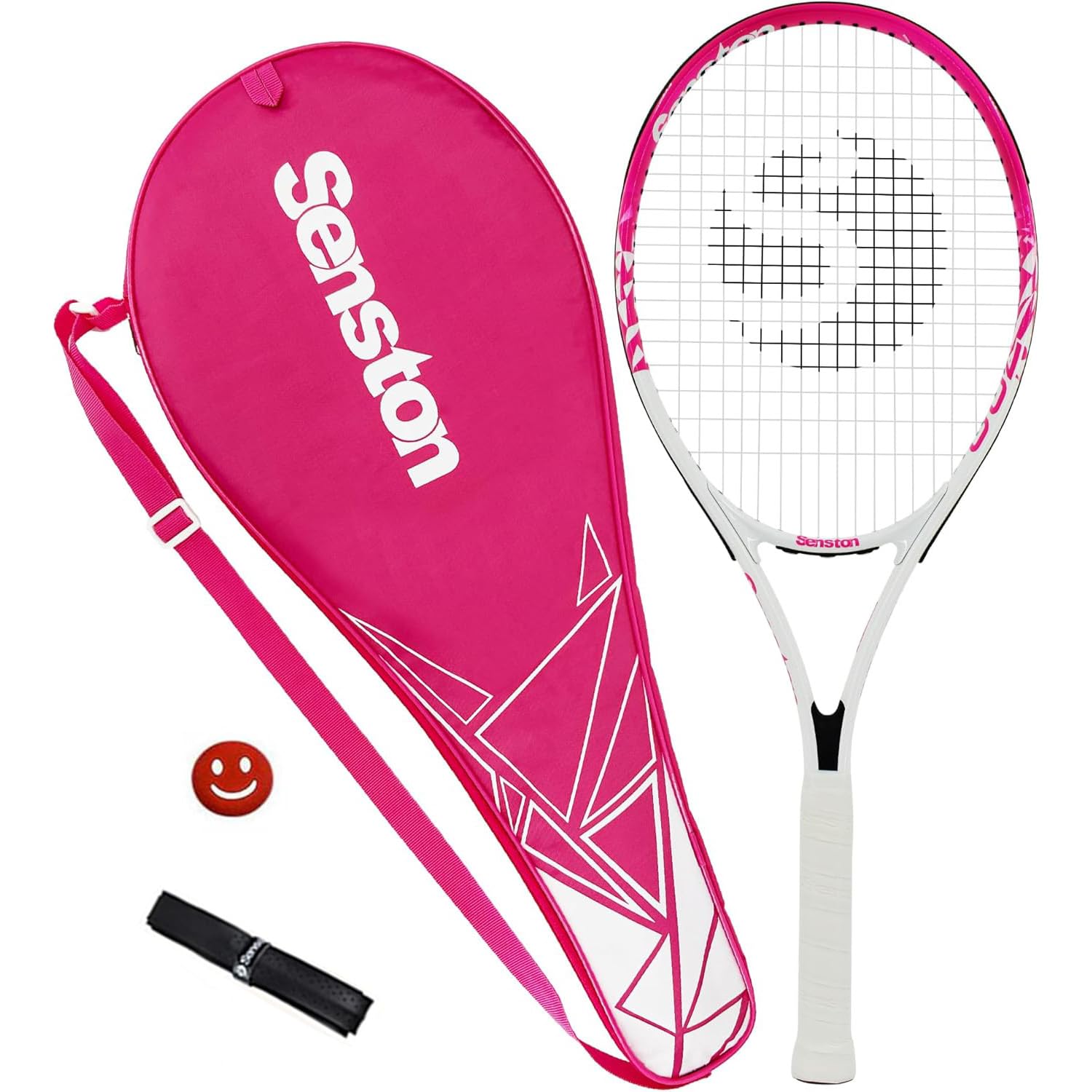 Senston Racchetta da Tennis da 27'', Racchette Tennis con Borsa, Grip da Tennis, Smorzatore di Vibrazioni, Presa e Controllo Eccellenti
