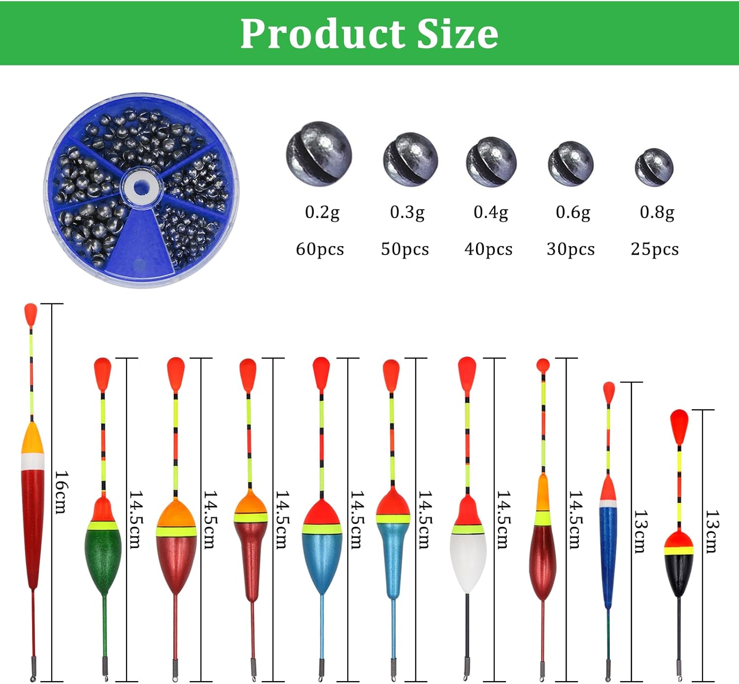 CONNECTION 10 Pezzi Galleggianti da Pesca 205 Pezzi Pesca Piombo Shots 4 Pezzi Stopper Galleggiante Pesca 3 Pezzi Girelle da Pesca Accessori Pesca per Dolce Acqua Salata Fiumi Laghi Stagni Oceanica