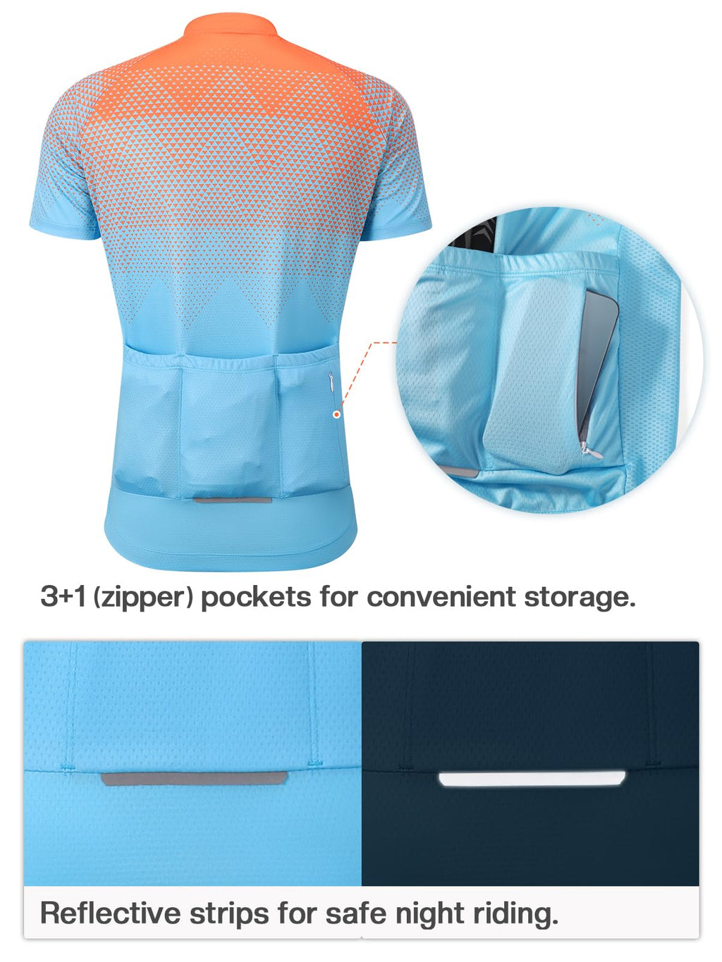 BERGRISAR Maglia da Ciclismo a Maniche Corte da Uomo, Traspirante Leggero Estiva Abbigliamento per MTB Bici
