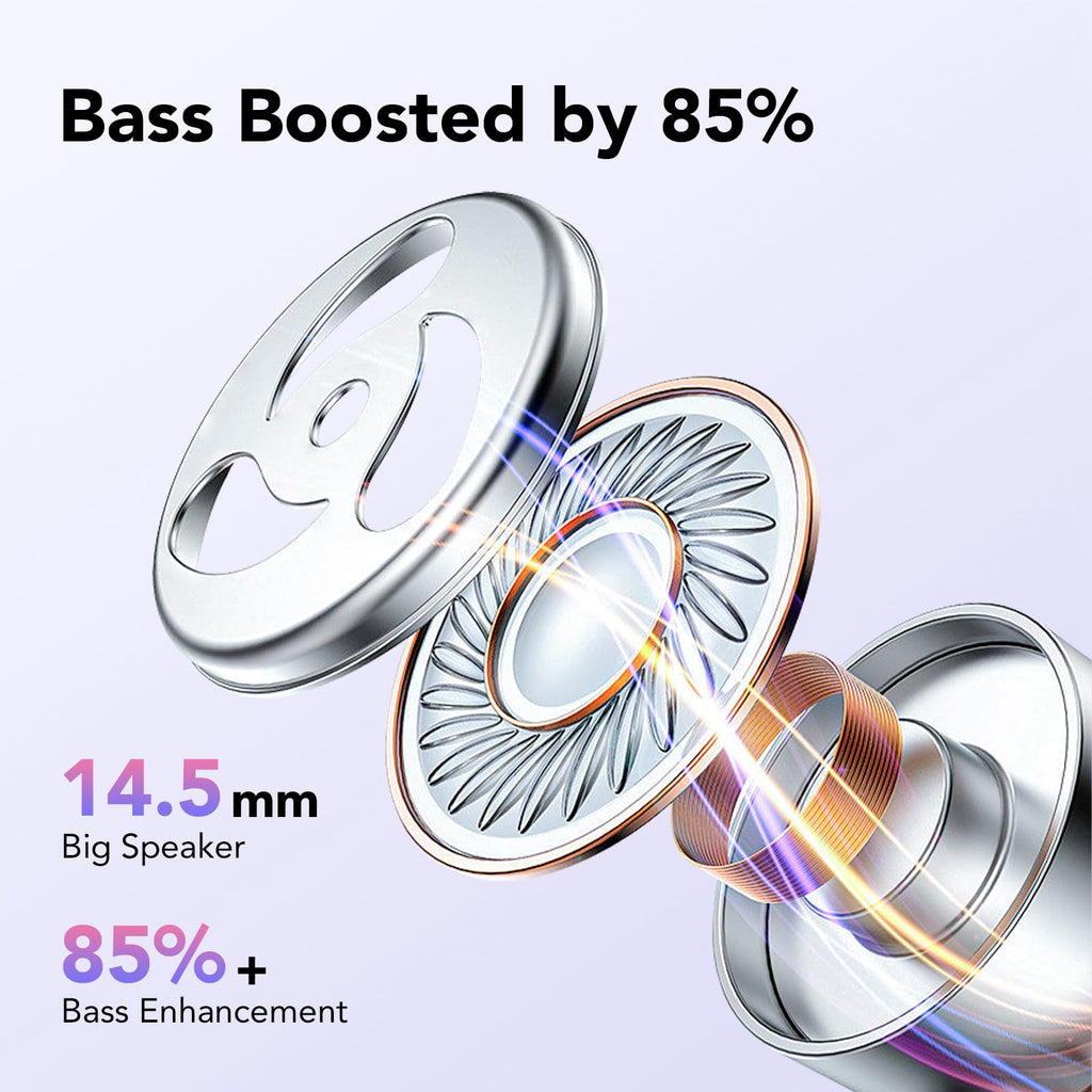 Cuffie Bluetooth, Sport Auricolari Bluetooth 5.3 con Gancio per Orecchio, 60H con Indicatore LED per Cassa di Ricarica, Chiamata ENC HD, Vestibilità Comoda, Basso Profondo, IPX7 Impermeabile(Nero).