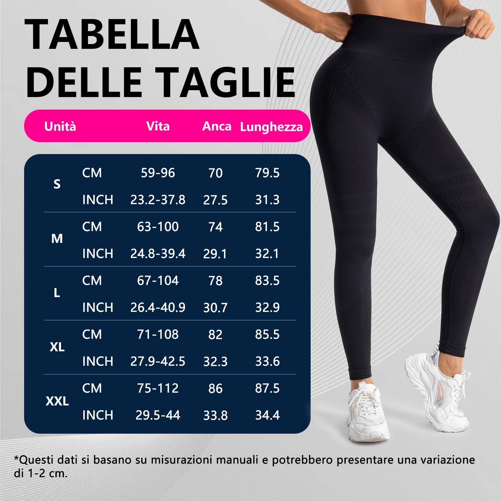 Deedlite Leggins Anticellulite Donna, Leggings 3D Modellanti a Compressione Graduata, Pantacollant Sportivi per Yoga e Uso Quotidiano
