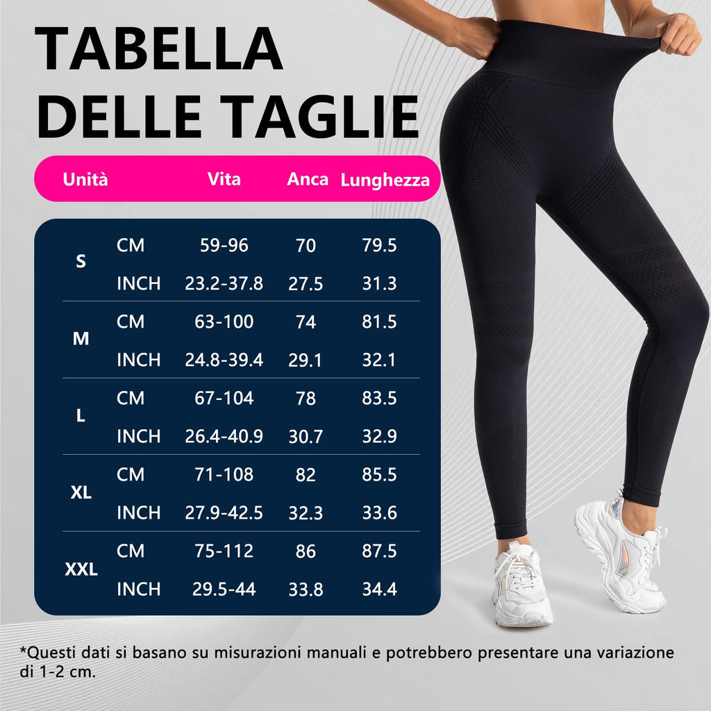 Deedlite Leggins Anticellulite Donna, Leggings 3D Modellanti a Compressione Graduata, Pantacollant Sportivi per Yoga e Uso Quotidiano