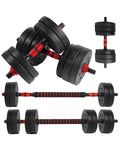 unycos - Manubri Regolabili con Dischi 10-40 kg【E-Book con 50 Esercizi】Coppia di Pesi con Barra di Collegamento Antiscivolo per Allenamento, Palestra in Casa, Fitness (Red/Orange Transformer)