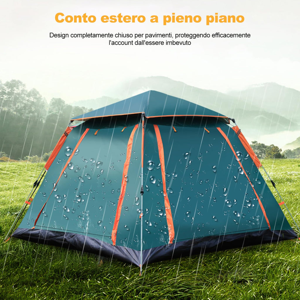 Ergocar Tenda Campeggio Pop Up 3-4 Persone Ultra-Leggero Tenda Impermeabile Antivento a Cupola Leggera con Veranda per Campeggio Escursioni Arrampicata