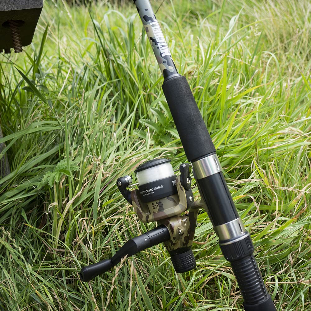 Mitchell Tanager Camouflage fishing set of a rod and reel combo with line and lures for fishing for trout and perch