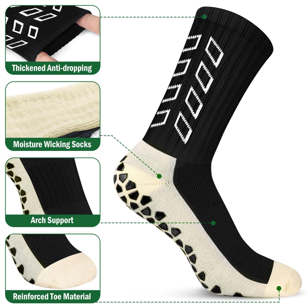 Calze Calcio Antiscivolo Uomo 37-45 Calze Antiscivolo Calcio Anti Vesciche Addensare Cotone Calzini Sportivi Donna Traspirante Calzini Grip Calcio per Ciclismo Trekking