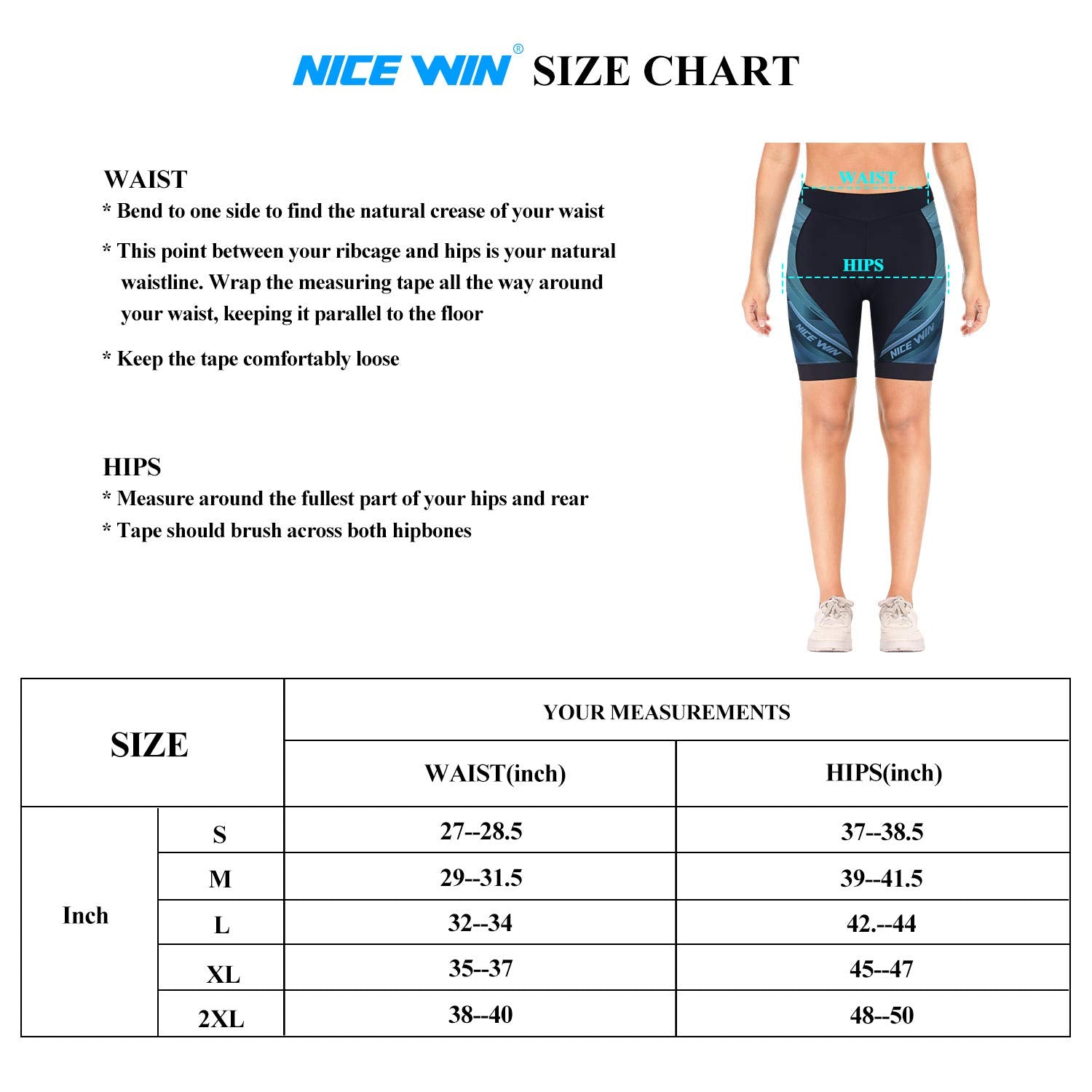 NICEWIN Pantaloncini da Ciclismo Donna Pantaloni Bici Sportivi 3D Gel Imbottiti Asciugatura Rapida per MTB Mutande Bicicletta