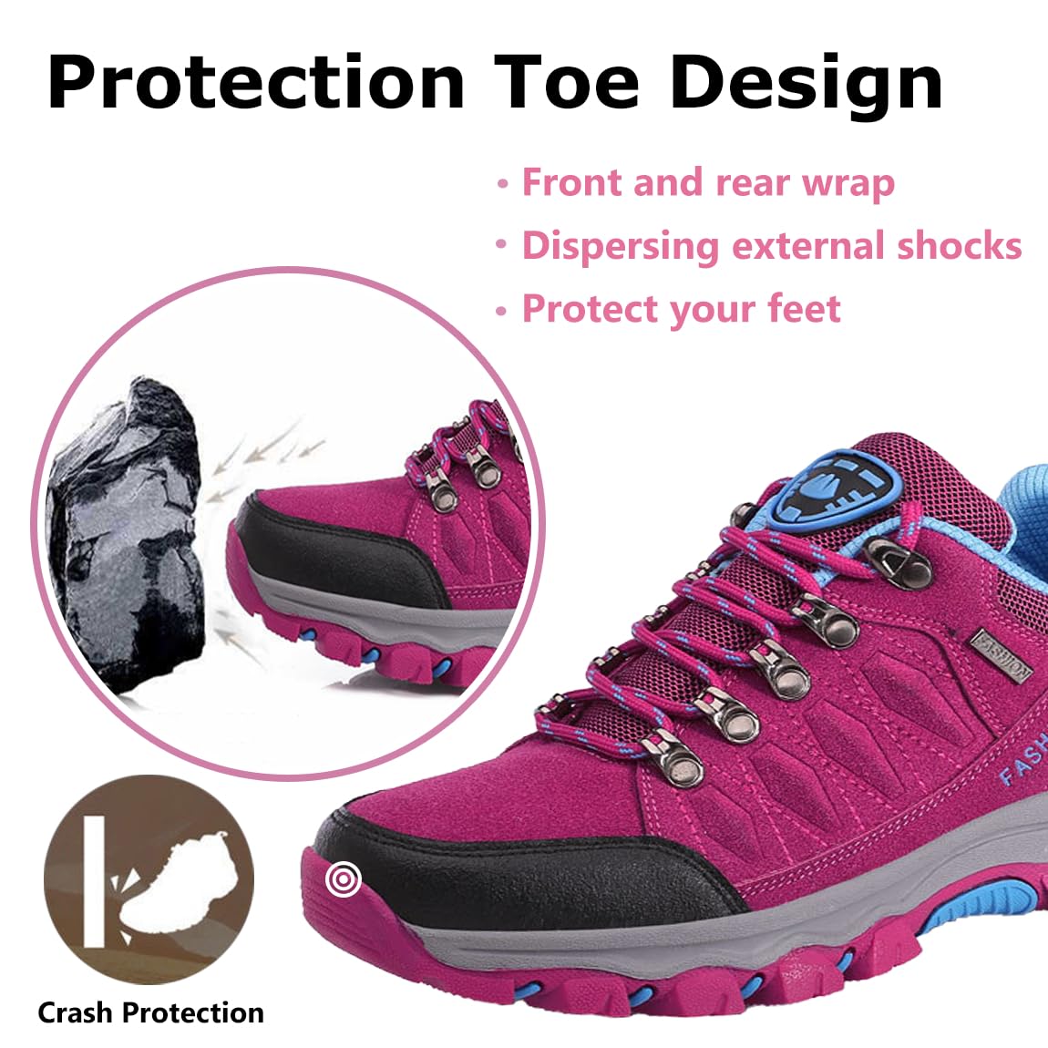 Scarpe da Trekking da Donna Scarpe Sportive Basse Scarpe da Trekking Leggere all'aperto Scarpe da Trekking Antiscivolo Adatte al Campeggio e all'escursionismo Nero Grigio Viola Rosa 36-42EU
