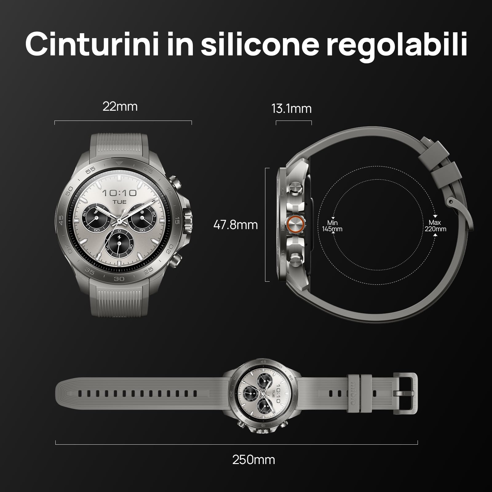Mibro GS Explorer S Orologio Smartwatch uomo Militare GPS Outdoor con 1,32" AMOLED,Bi-Band GNSS,10 ATM,20 Giorni di Autonomia,Chiamate Bluetooth, Cardio e VO2max,2 Cinturini, per Android e iOS