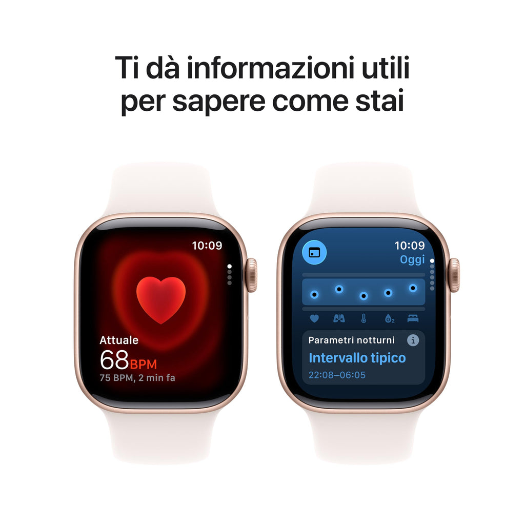 Apple Watch Series 11 GPS, Cassa 46 mm in alluminio Jet Black con Cinturino Sport nero - M/L