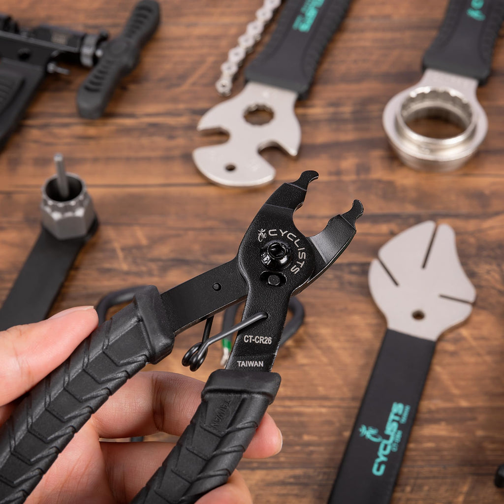 cyclists Kit di Riparazione Bici Portatile, Valigetta Attrezzi per Riparazioni Catene e Pneumatici, Set Completo di Attrezzi per Bici con Custodia per Trasporto
