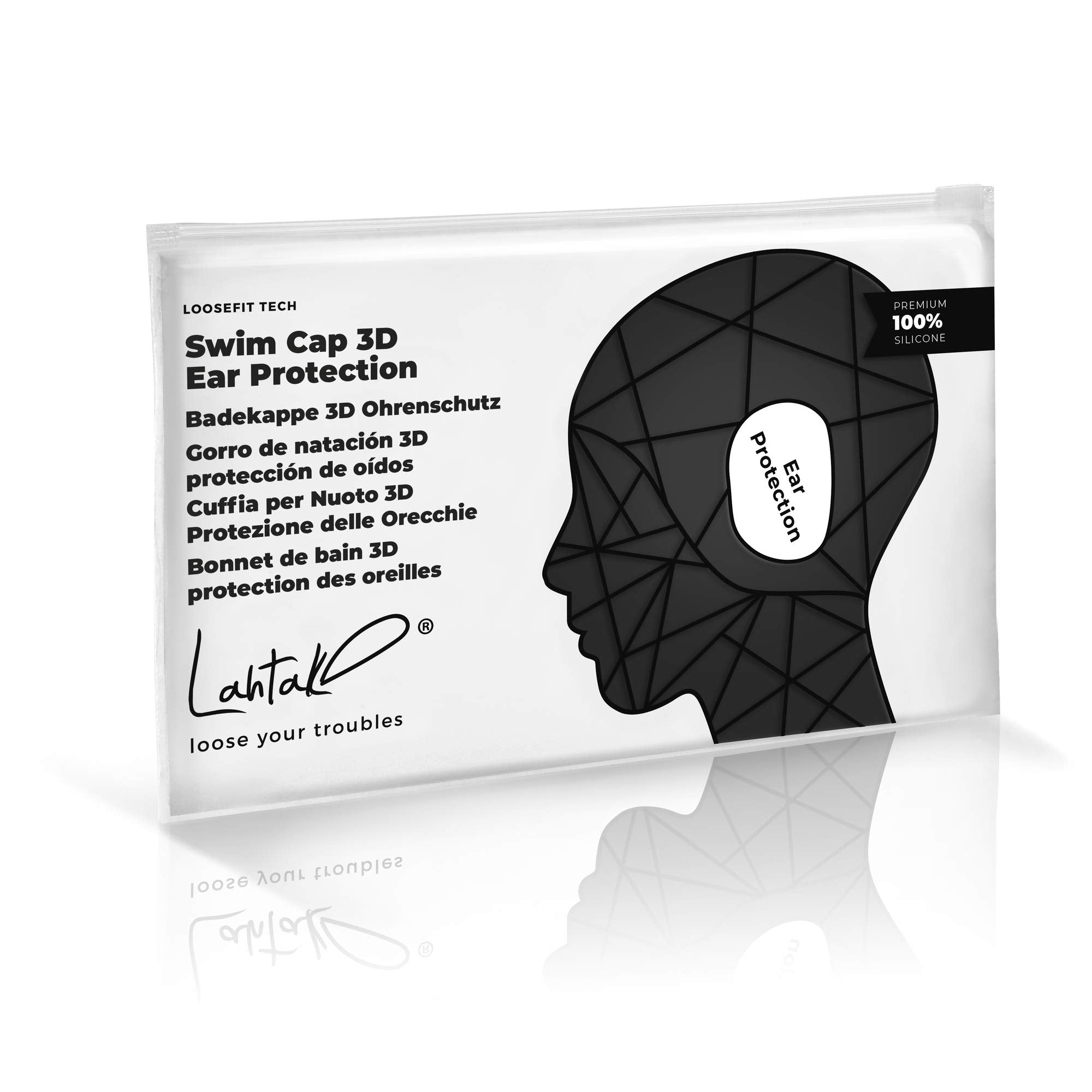 Cuffia da Nuoto per la Protezione delle Orecchie 3D - Cuffia Piscina Donna Uomo - Cuffia Nuoto Silicone Impermeabile - Cuffia Doccia Donna - Cuffia Piscina Capelli Lunghi e Corti