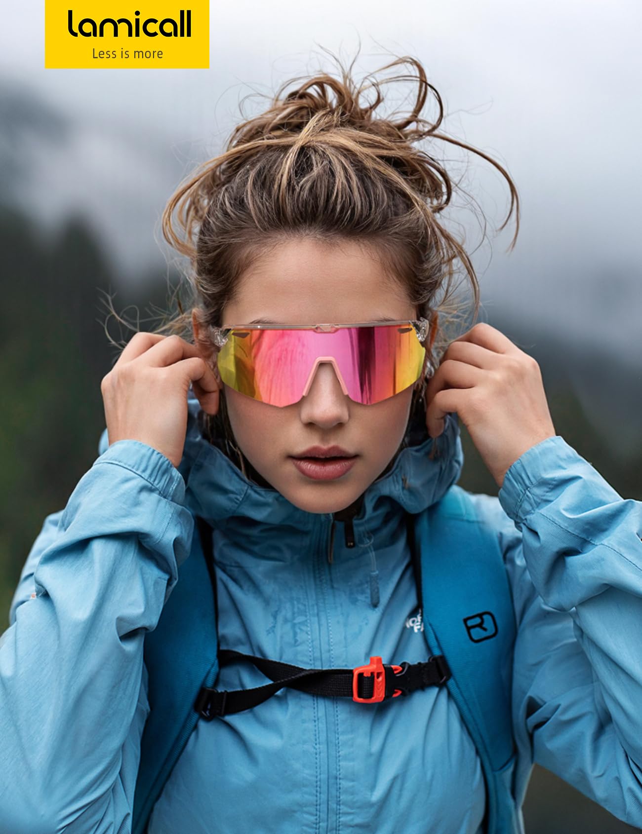 Lamicall Occhiali da Sole Ciclismo Polarizzati, [24g Ultraleggero] Anti-UV400, TR90-Telaio, Nasello Regolabile, Occhiali da Sole Sportivi per Uomo e Donna, per Pesca/Corsa/Sport all'Aperto