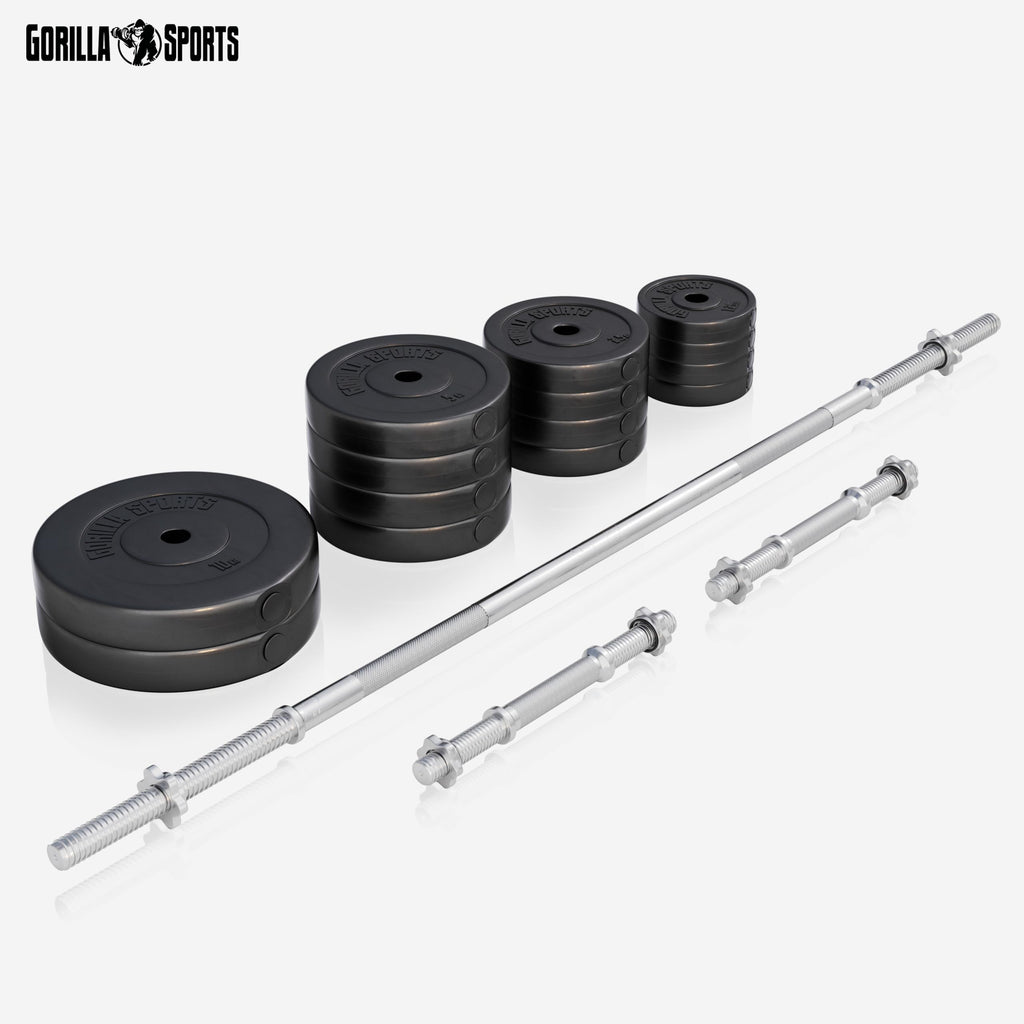 GORILLA SPORTS® Panca Pesi Multifunzione Regolabile – Pieghevole con Porta, Bilanciere e Manubri con Dischi 38/70/100 kg – Piana/Inclinata, Struttura Robusta Max 200 kg – Palestra Casa Fitness