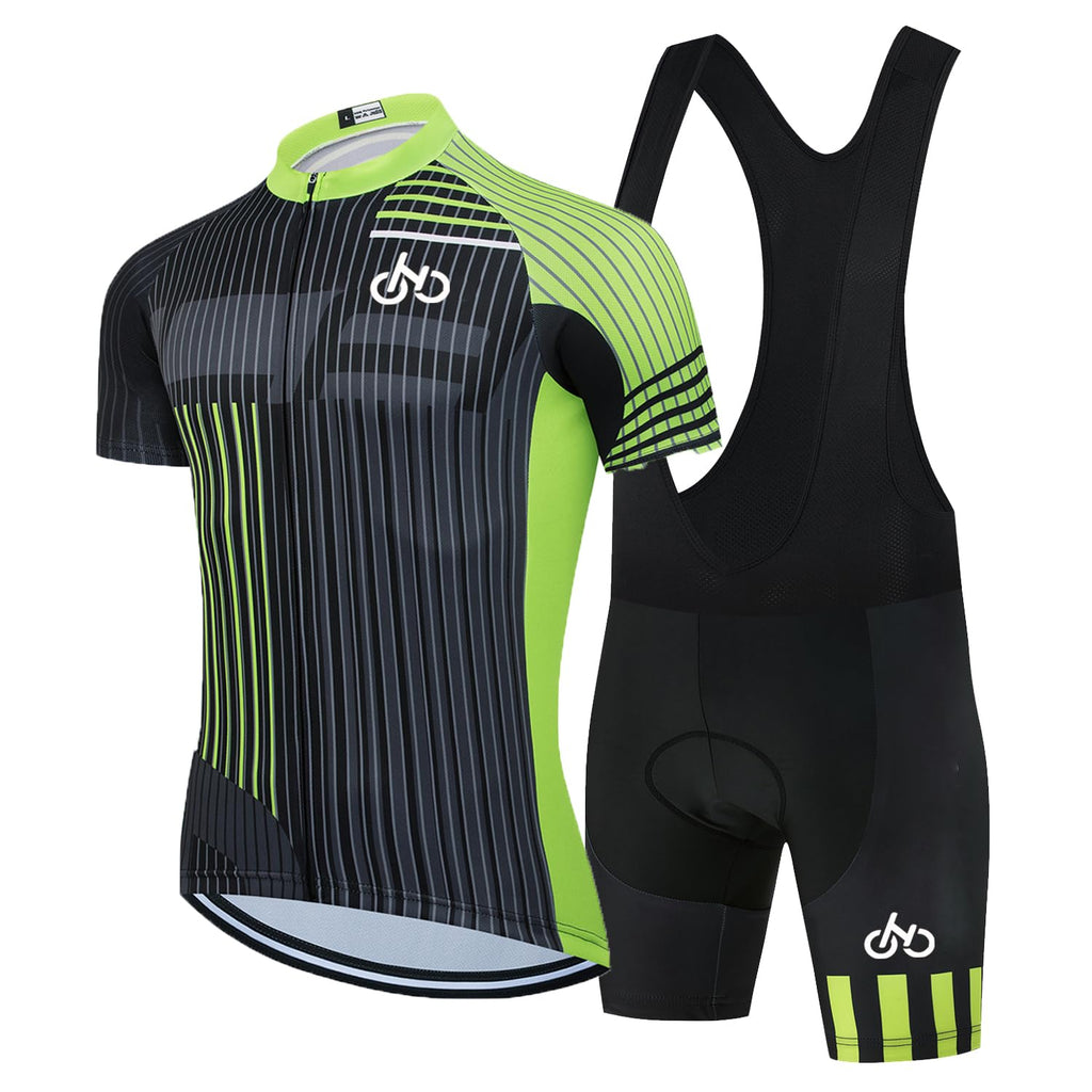 Abbigliamento Ciclismo da Uomo Maniche Corte Completo Bici Completo Ciclismo Manica Corta Tuta Ciclismo Uomo Pantaloncini con Bretelle in Gel 3D Traspirante e ad Asciugatura Rapida