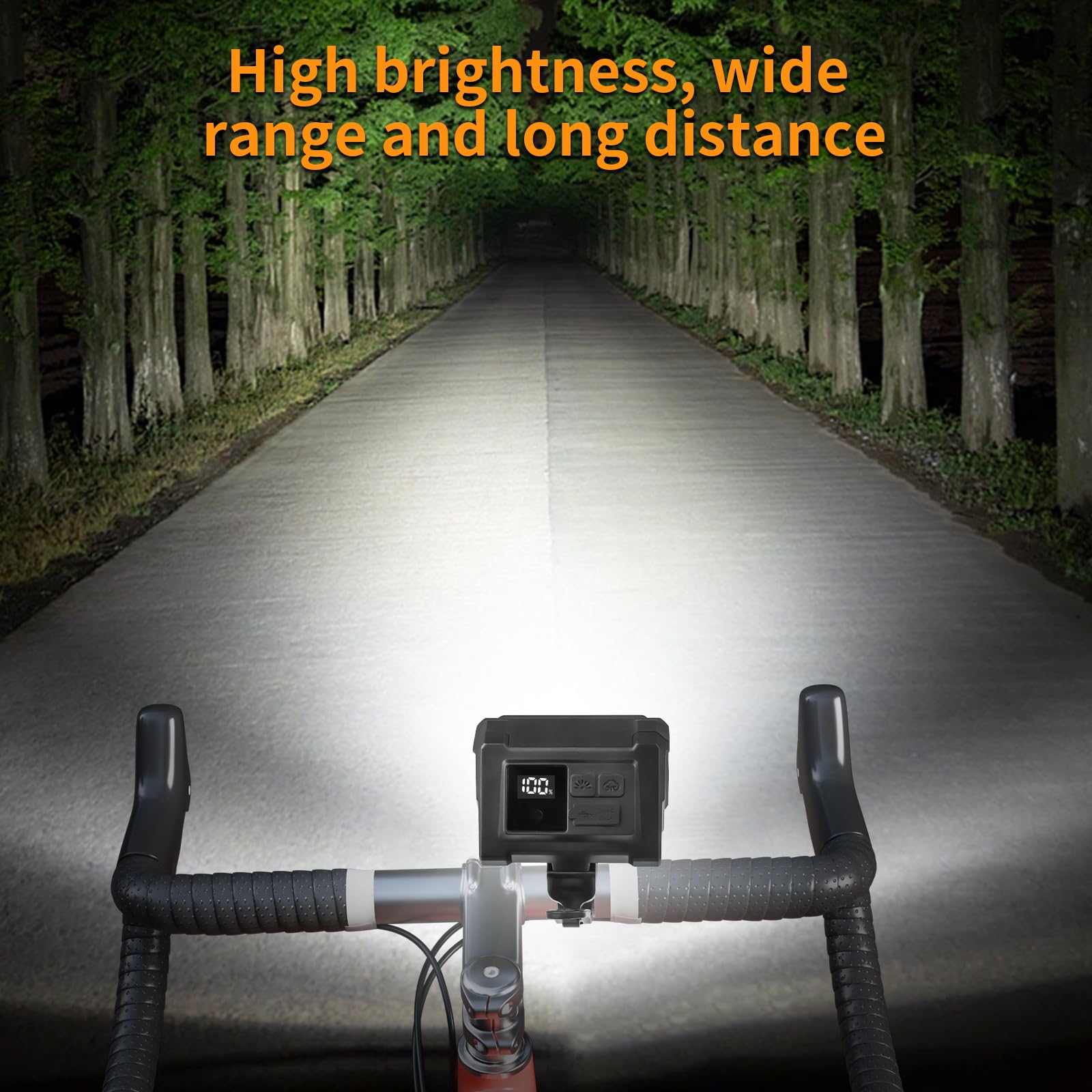 Luci Bici Ricaricabili USB,Luci Bicicletta LED Potenti Super Luminoso 2000 Lumens Luce Bici Anteriore e Posteriore ，Impermeabile IPX5 Set di luci per Bicicletta per Strada e Montagna