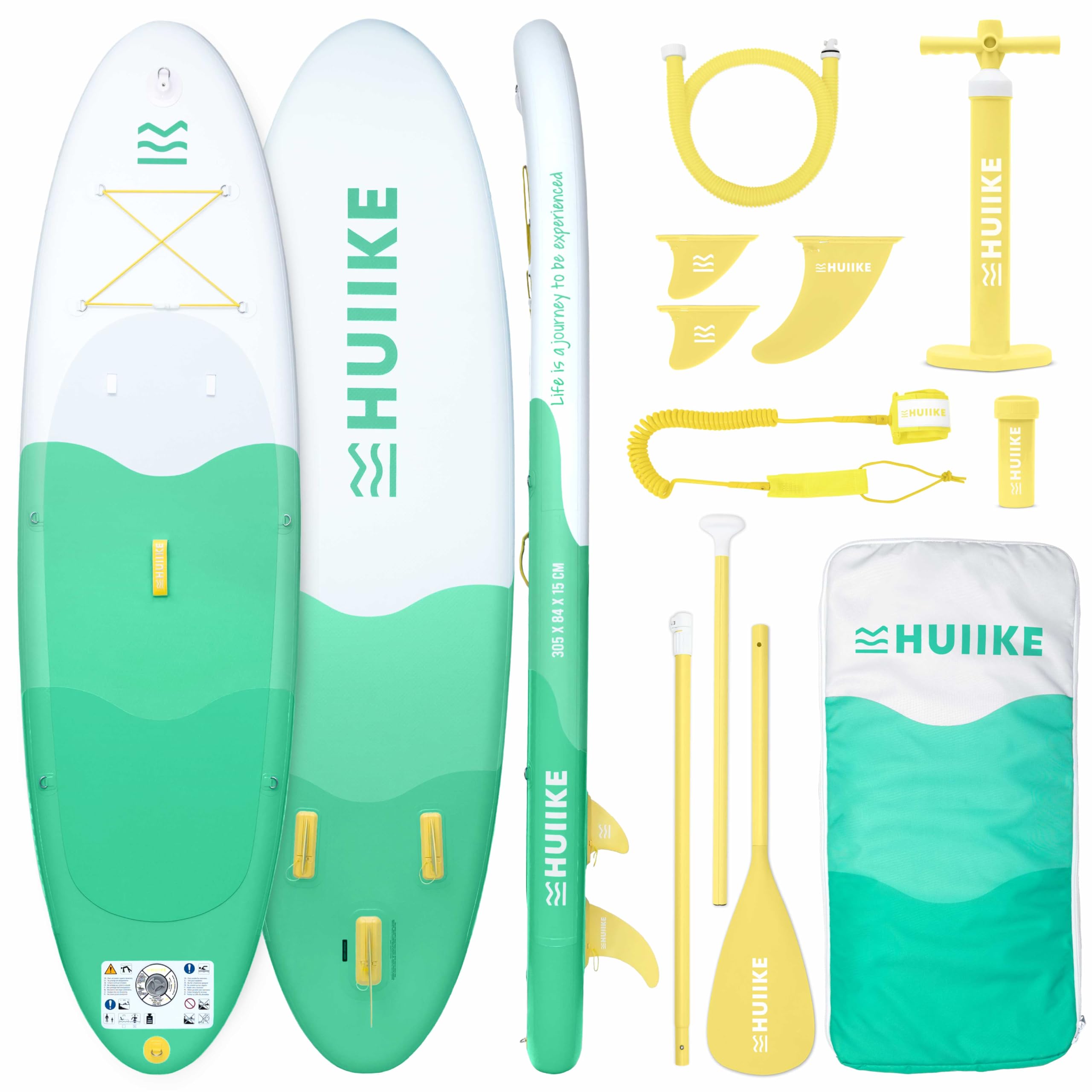 HUIIKE Tavola Sup Gonfiabile Adulti con Accessori Inclusi, Pagaia, Pinne, Pompa. Stand Up Paddle Board con Grande Stabilità e Resistenza. 305 x 84 x 15 cm, Carico Massimo 130 kg