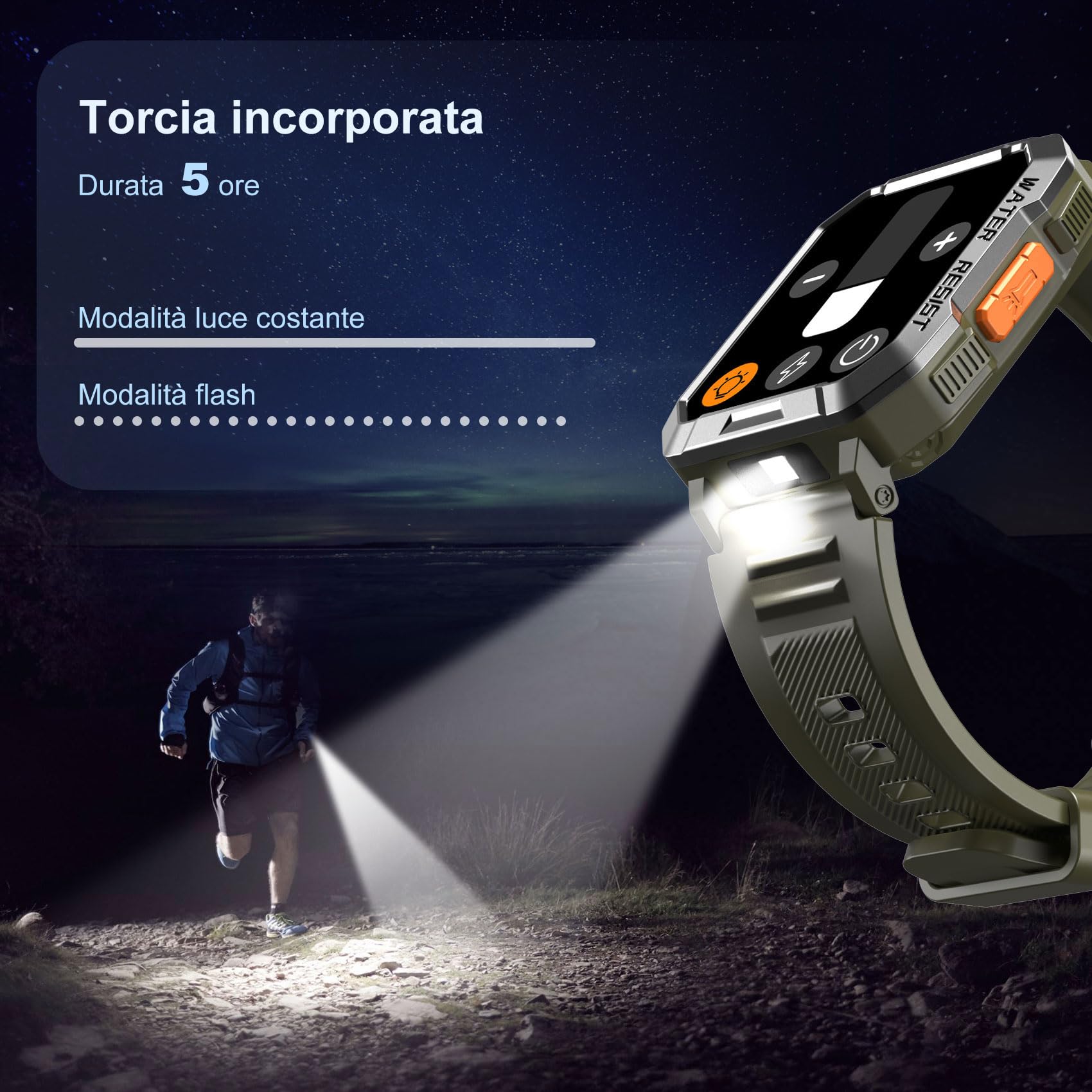 Blackview Smartwatch Uomo, Orologio Intelligente Fitness con Chiamate Bluetooth, 2.01" Militari Smart Watch Tracker 100+ Modalità Sportive/Cardiofrequenzimetro/SpO2/Torcia/Bussola per Android iOS