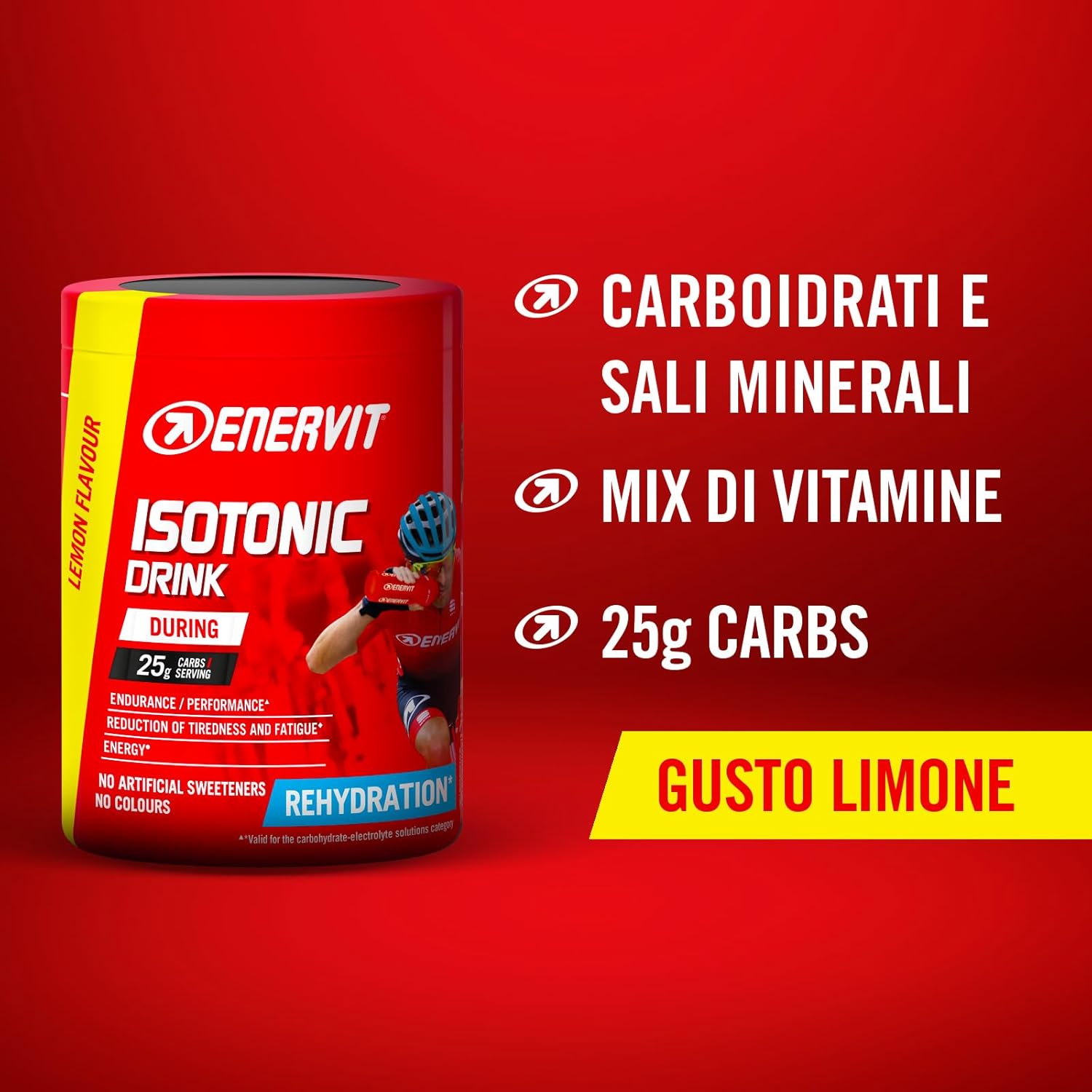 Enervit, Isotonic Drink Arancia, Bevanda Reidratante, Per Reidratarsi Durante Sforzi Prolungati, Riduce la Stanchezza, 25g di Carboidrati a Porzione, Gusto Arancia, Barattolo da 420g