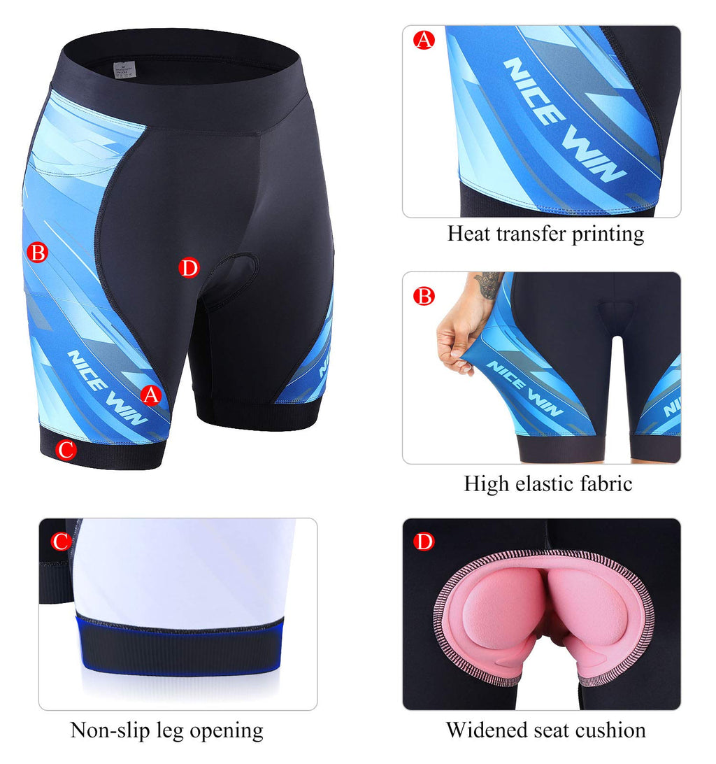 NICEWIN Pantaloncini da Ciclismo Donna Pantaloni Bici Sportivi 3D Gel Imbottiti Asciugatura Rapida per MTB Mutande Bicicletta