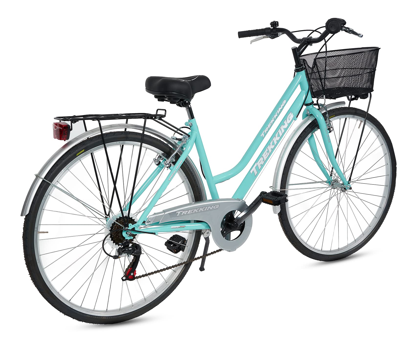 MADICKS Bicicletta Donna da Passeggio Olanda Misura 28 Bici da città Vintage retrò con Cestino Tiffany Turchese Con Cambio