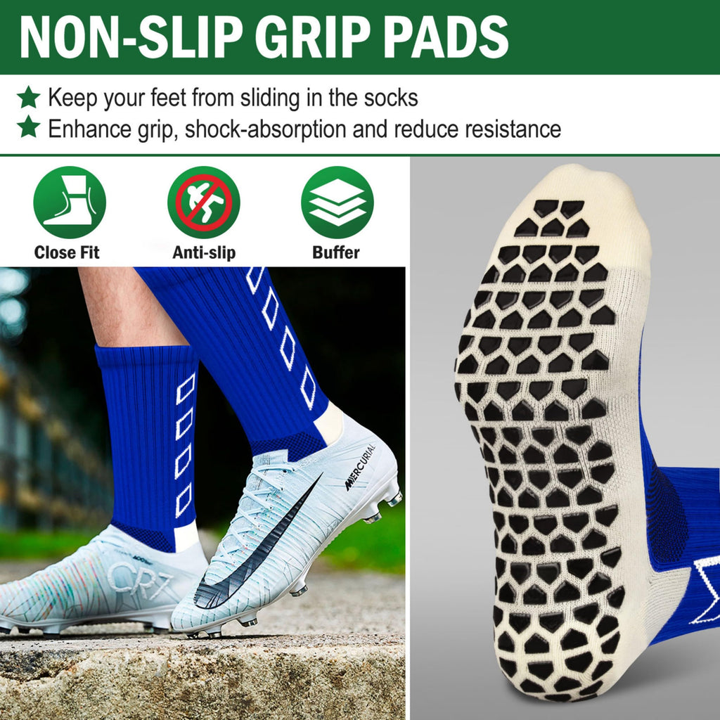 Calze Calcio Antiscivolo Uomo 37-45 Calze Antiscivolo Calcio Anti Vesciche Addensare Cotone Calzini Sportivi Donna Traspirante Calzini Grip Calcio per Ciclismo Trekking