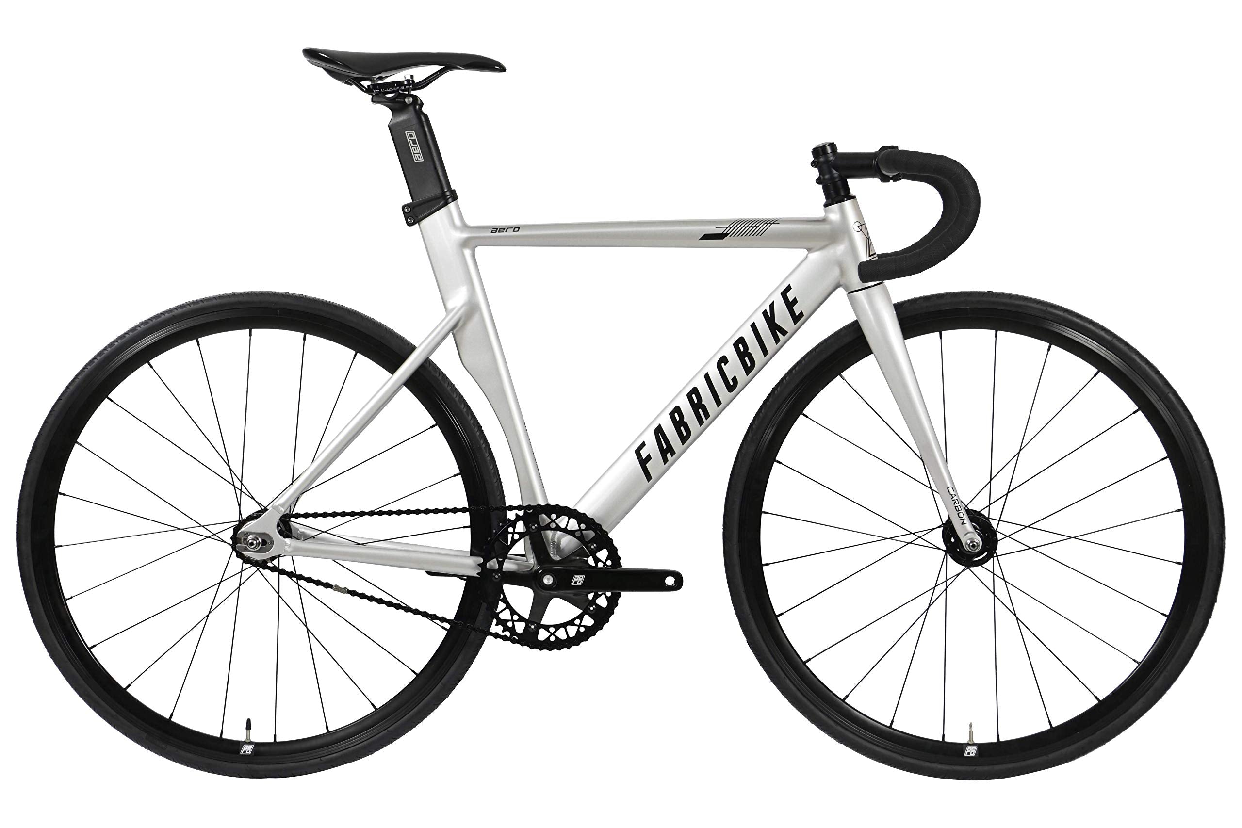 FabricBike AERO - Fixed Gear Bicicletta, Single Speed Fixie Completa mozzo, Telaio in Alluminio e Forcella in carbonio, Ruote 28, 5 Colori, 3 Dimensioni, 7.95 kg (Taglia M)