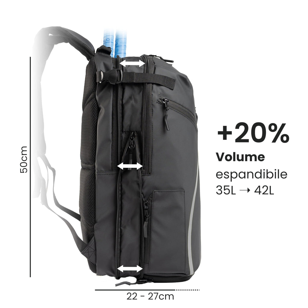 Otaro Zaino Tennis | Zaino con porta scarpe, scomparto per laptop e scomparto per 2 racchette | Zaino sportivo | Porta racchetta tennis | Borsa tennis con copertura antipioggia e sacca per biancheria