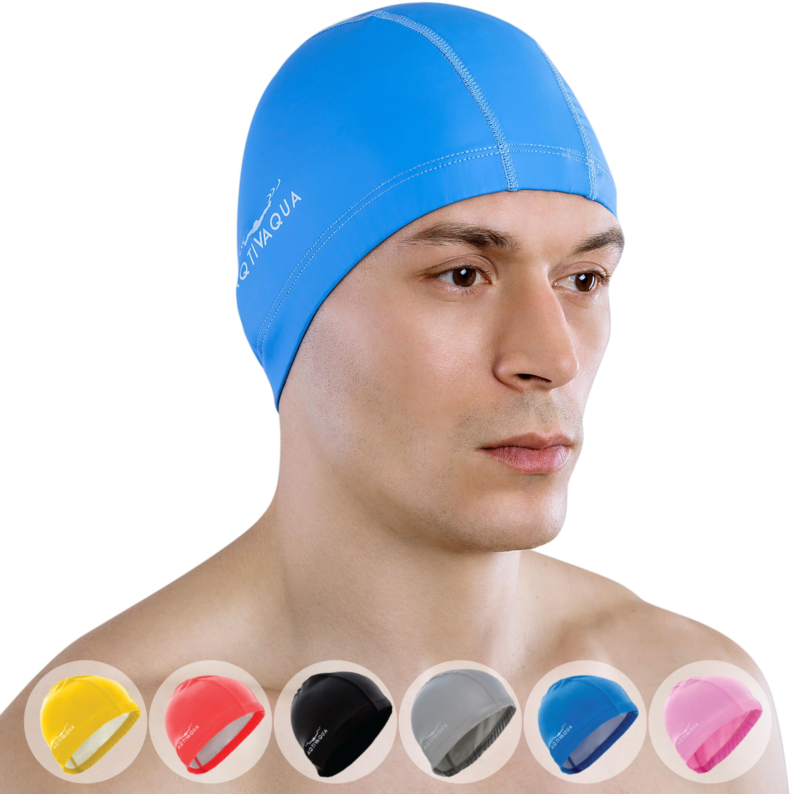 AqtivAqua Cuffia Piscina Uomo, Donna e Bambini — Morbida ed Elastica in Spandex con Rivestimento Protettivo — Ideale per l'Uso in Piscina