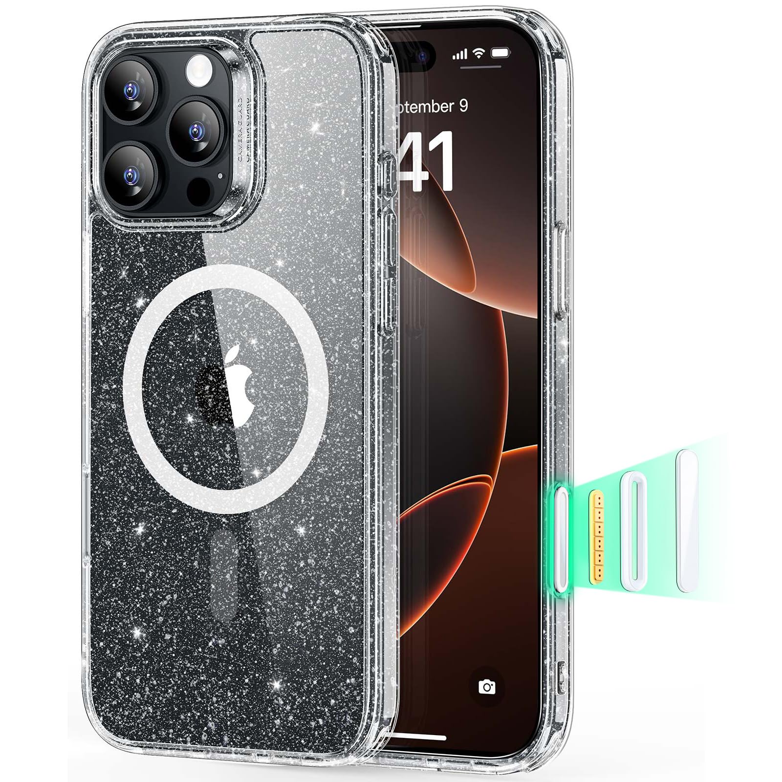 ESR Cover per iPhone 17 Pro Max, Custodia per controllo della fotocamera, Compatibile con MagSafe, Protezione antiurto di livello militare, Angoli Air Guard ammortizzanti, Trasparente