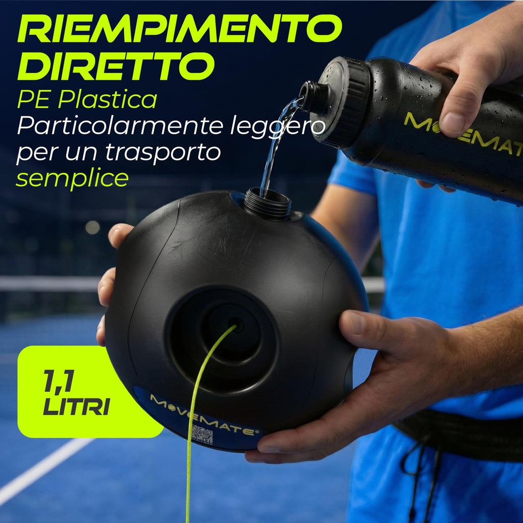 MOVEMATE Dispositivo di Allenamento per Tennis/Padel con Pallina Wilson® | Innovativo Dispositivo Sportivo per Il Tempo Libero per Giocare e Allenarsi all'aperto, in Giardino
