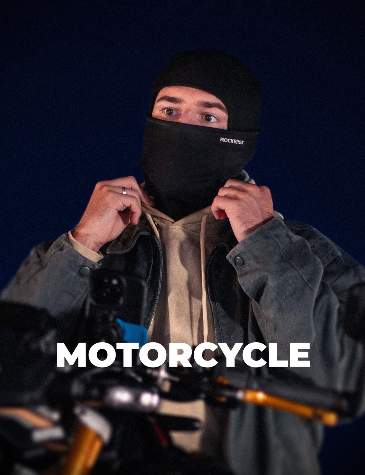 ROCKBROS Passamontagna Moto Invernale Termico con Pile Balaclava Sottocasco Caldo Multifunzionale per Ciclismo Sci Antivento Traspirante Unisex Taglia Unica Logo Riflettente 4Colori