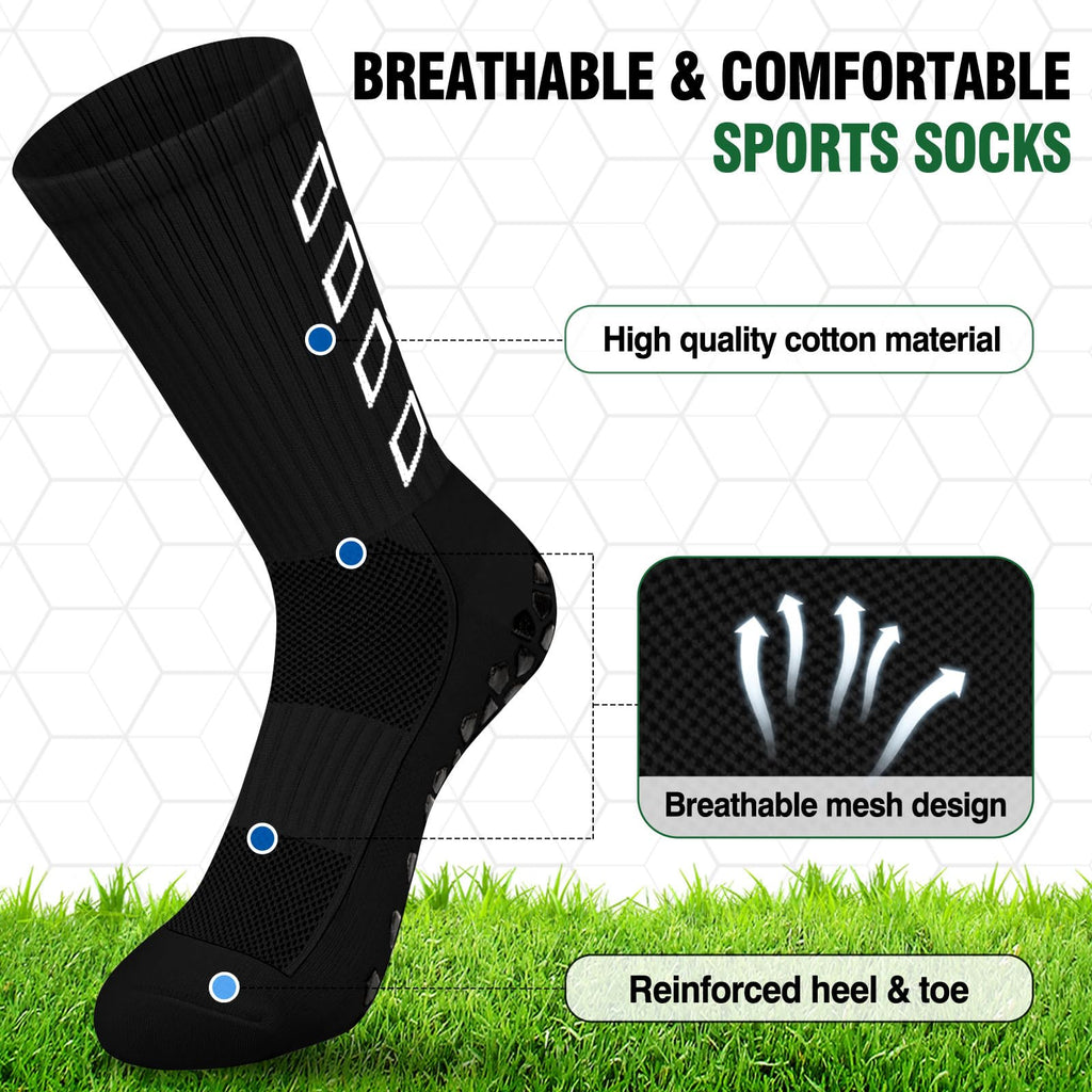Calze Calcio Antiscivolo Uomo 37-45 Calze Antiscivolo Calcio Anti Vesciche Addensare Cotone Calzini Sportivi Donna Traspirante Calzini Grip Calcio per Ciclismo Trekking