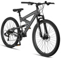 Licorne Bike - VTT Premium Strong 2D 26, 27,5 et 29 pouces, vélo avec freins à disque avant et arrière, 21 vitesses, tout suspendu