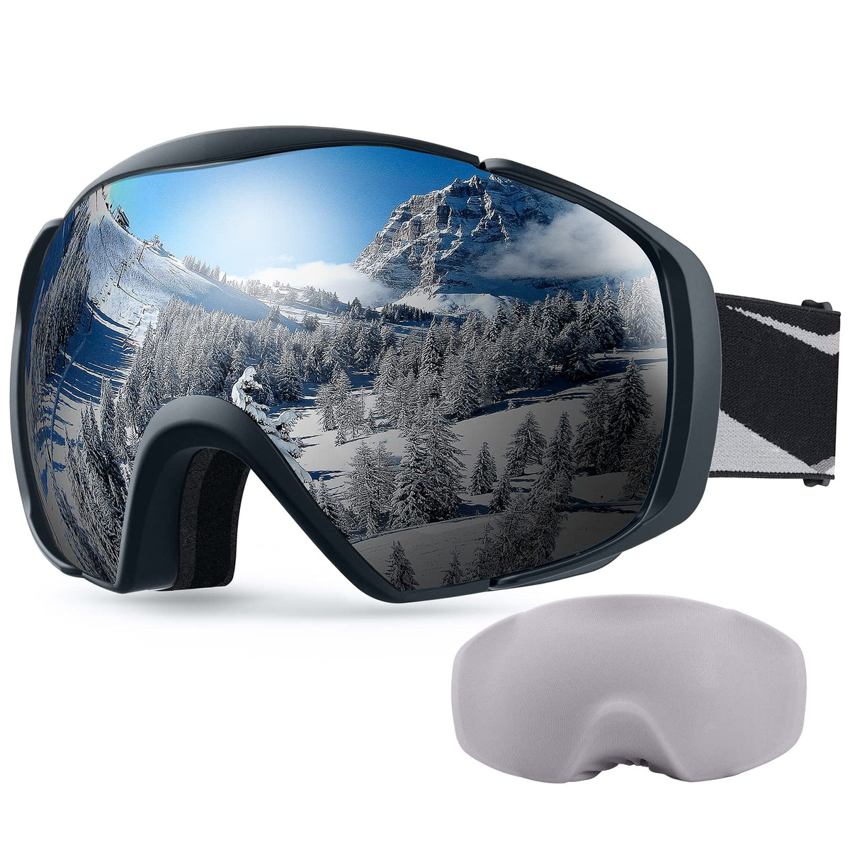 OutdoorMaster Maschera Sci Modello Classic OTG - Lenti Anti-Appannamento e Protezione UV400 - Compatibile con Casco e Occhiali da Vista