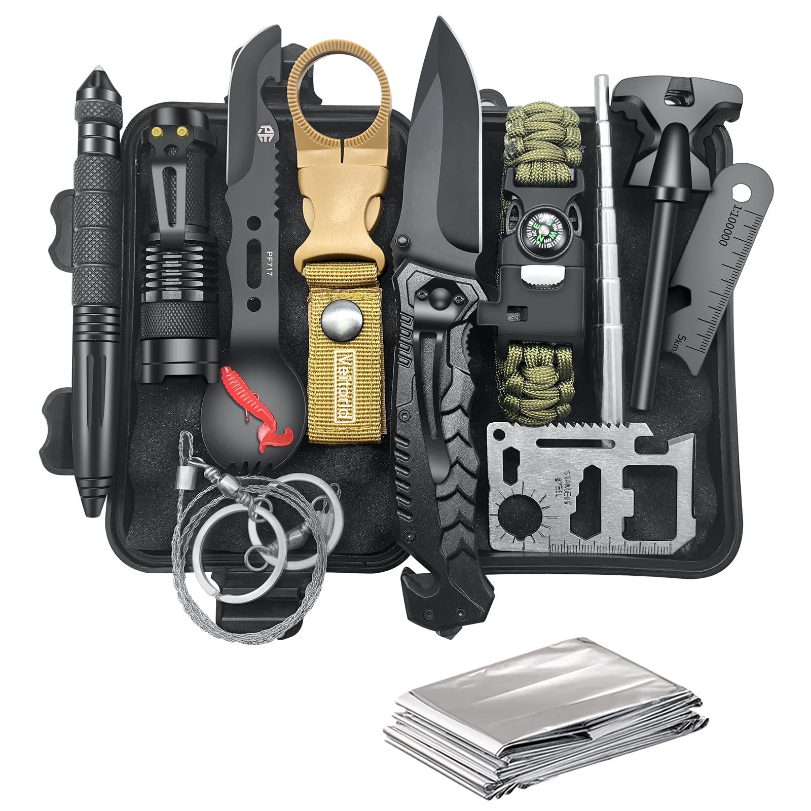 Kit Sopravvivenza Uomo Regalo di San Valentino per Lui - Professionale Kit di Sopravvivenza Survival Accessori per Gli Sport All'aperto, Campeggio, Alpinismo, Idee Regalo Uomo Originali Compleanno