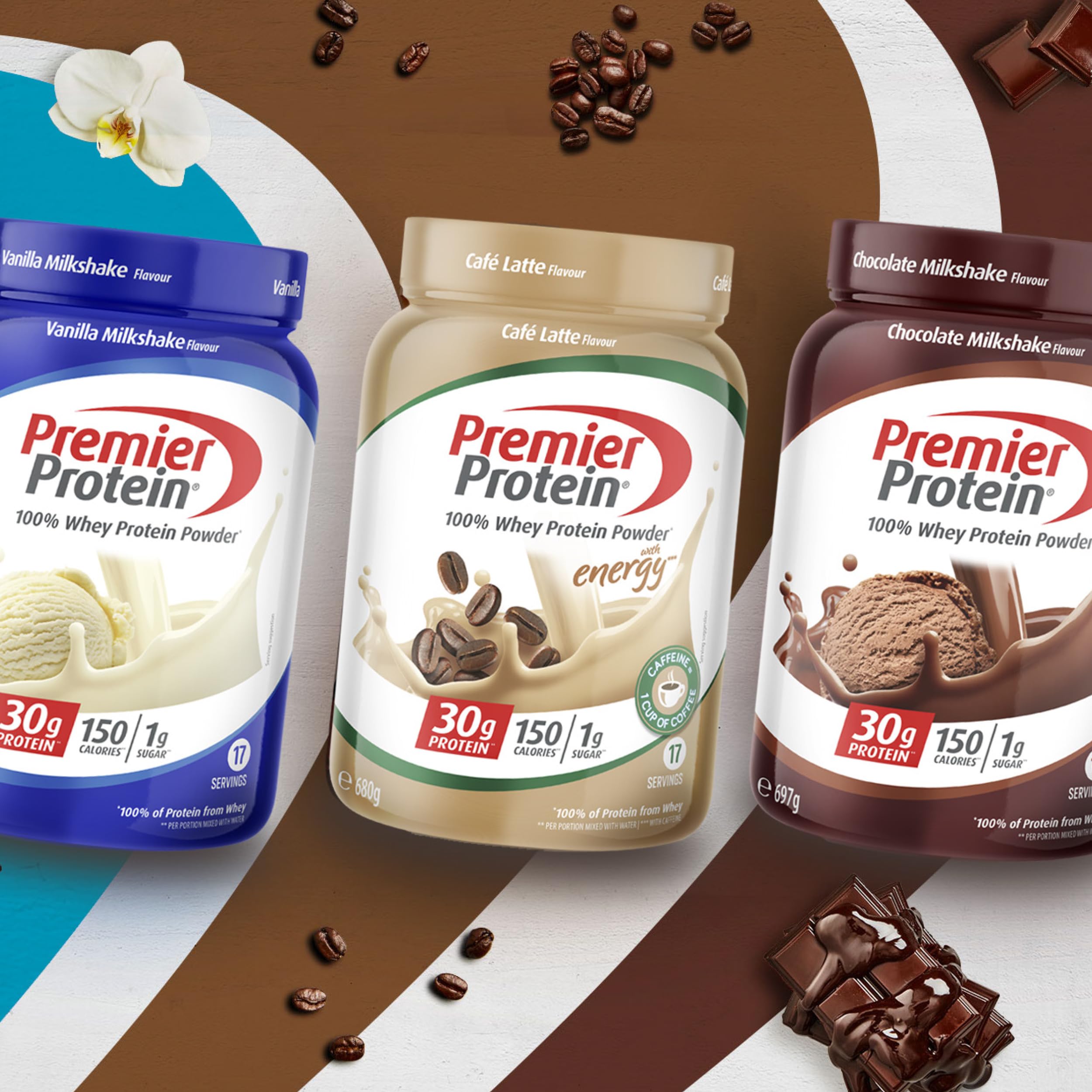 Premier Protein - Whey 100% Proteine in polvere - Café Latte - 680g