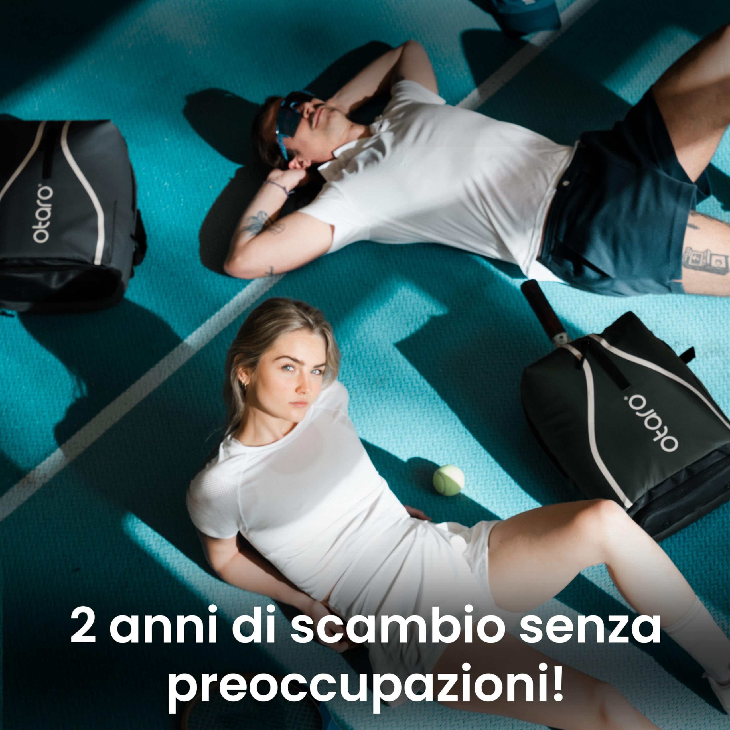 Otaro Sac de tennis 82L | Sac de raquettes de tennis pour 4 raquettes | Avec compartiment isolé, compartiment à chaussures, compartiment thermique et compartiment pour ordinateur portable | Système de transport 3 en 1 | Sac à dos de tennis hydrofuge
