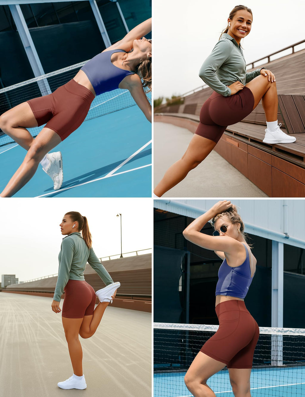 Yogaration Pantaloncini Palestra Donna, Shorts Sportivi Vita Alta con Tasche, Leggins Corti Push up Senza Cuciture per Yoga Fitness Gym Sport Estivi