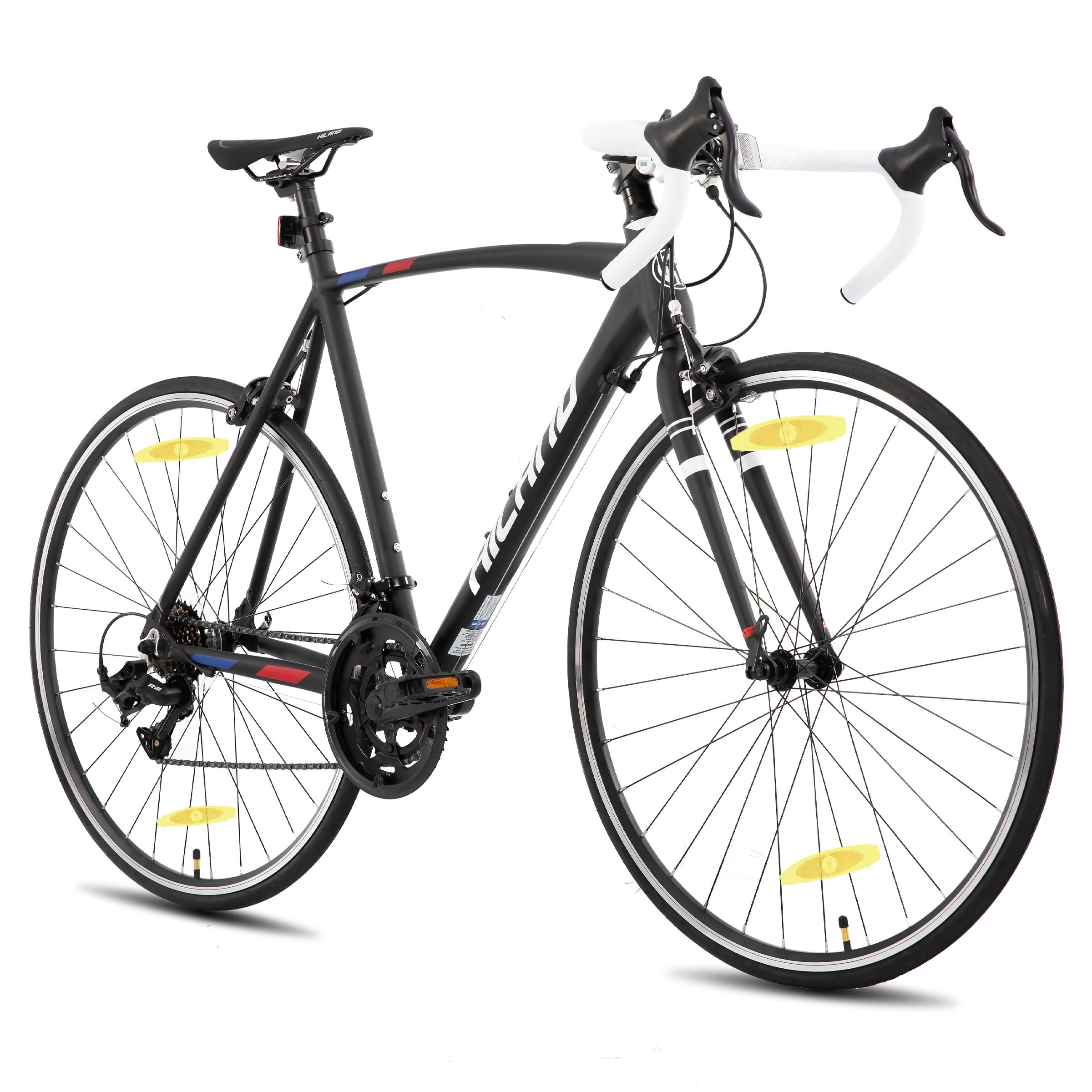 HILAND Alliance Bici da Strada 28”, 14 Velocità, Telaio in Alluminio da 49/53/57 cm, 700C Bicicletta da Città e da Pendolare per Uomo e Donna, Nero/Bianco