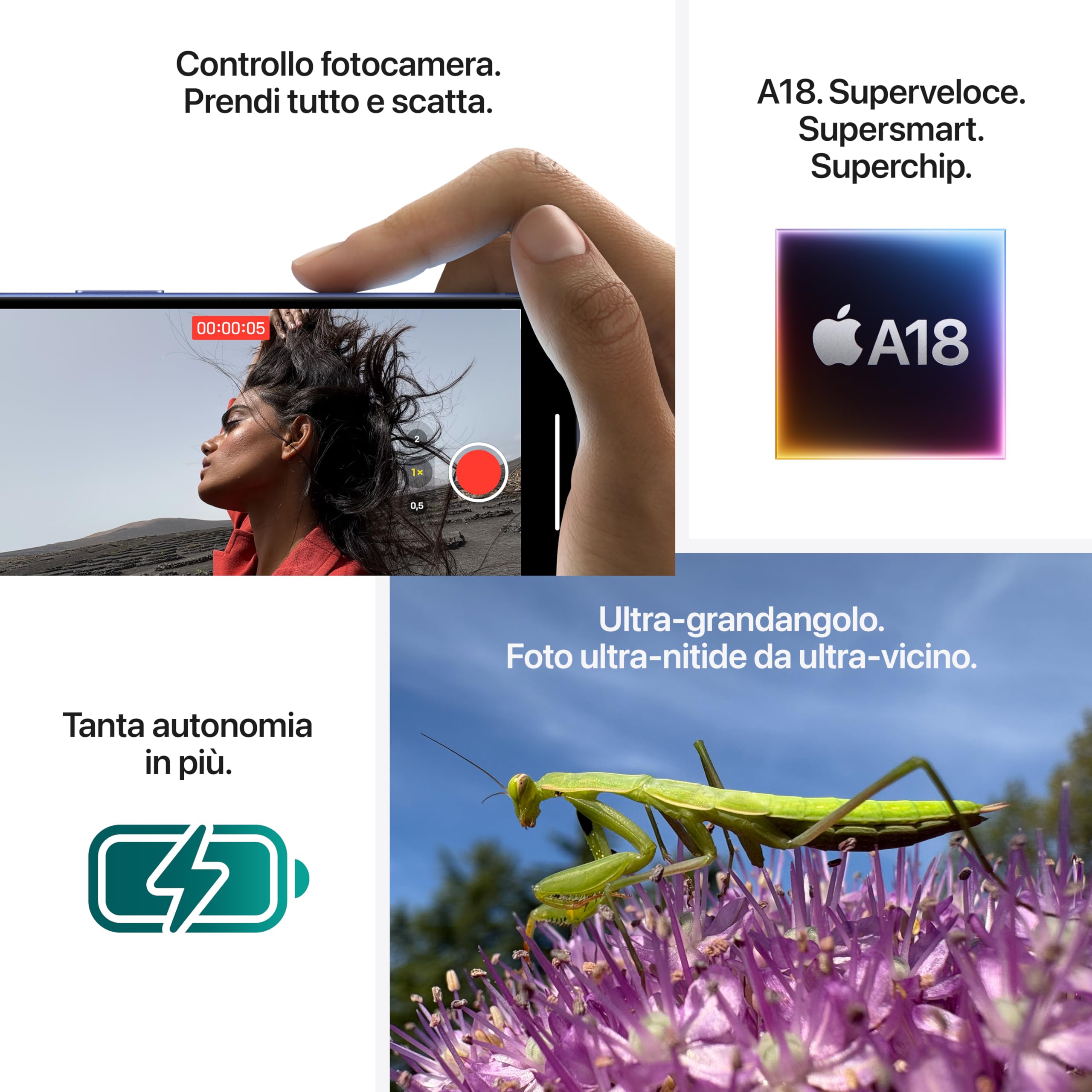 Apple iPhone 16 Plus 256 GB: Telefono 5G con Controllo fotocamera, chip A18 e tanta autonomia in più. Compatibile con AirPods; Nero
