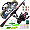 Canna da pesca e mulinello Combo, canna da pesca telescopica in fibra di carbonio da 2,1 m con mulinello da spinning/baitcasting, set di attrezzatura da pesca in acqua salata d'acqua dolce ghiaccio