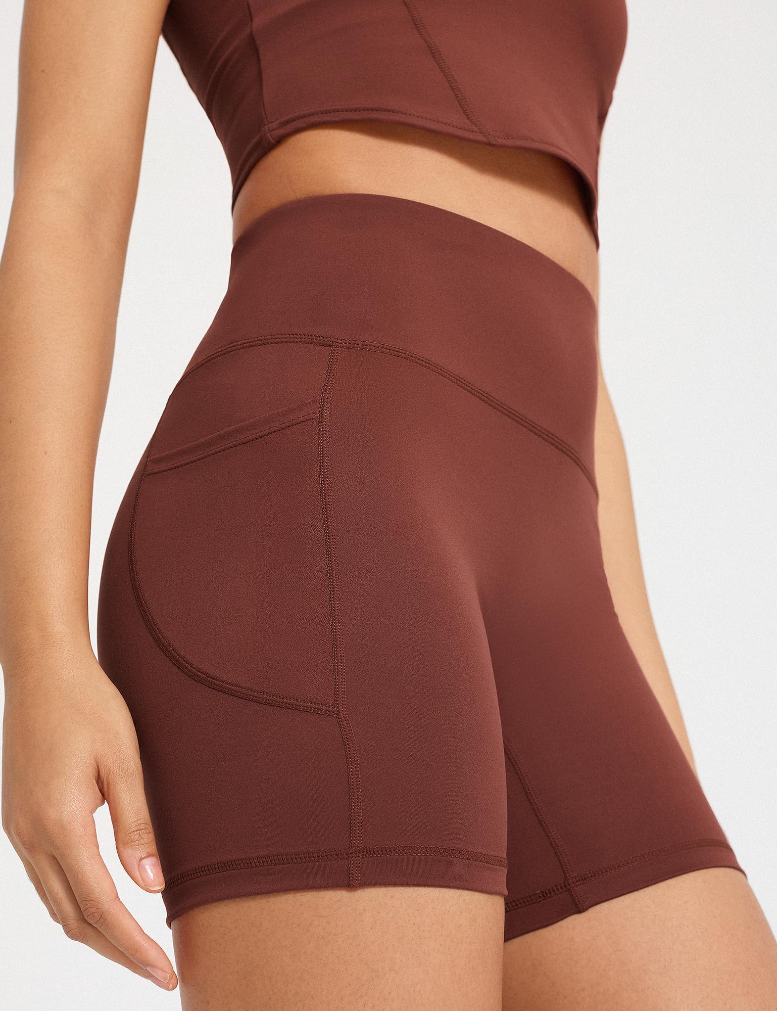 Yogaration Pantaloncini Palestra Donna, Shorts Sportivi Vita Alta con Tasche, Leggins Corti Push up Senza Cuciture per Yoga Fitness Gym Sport Estivi