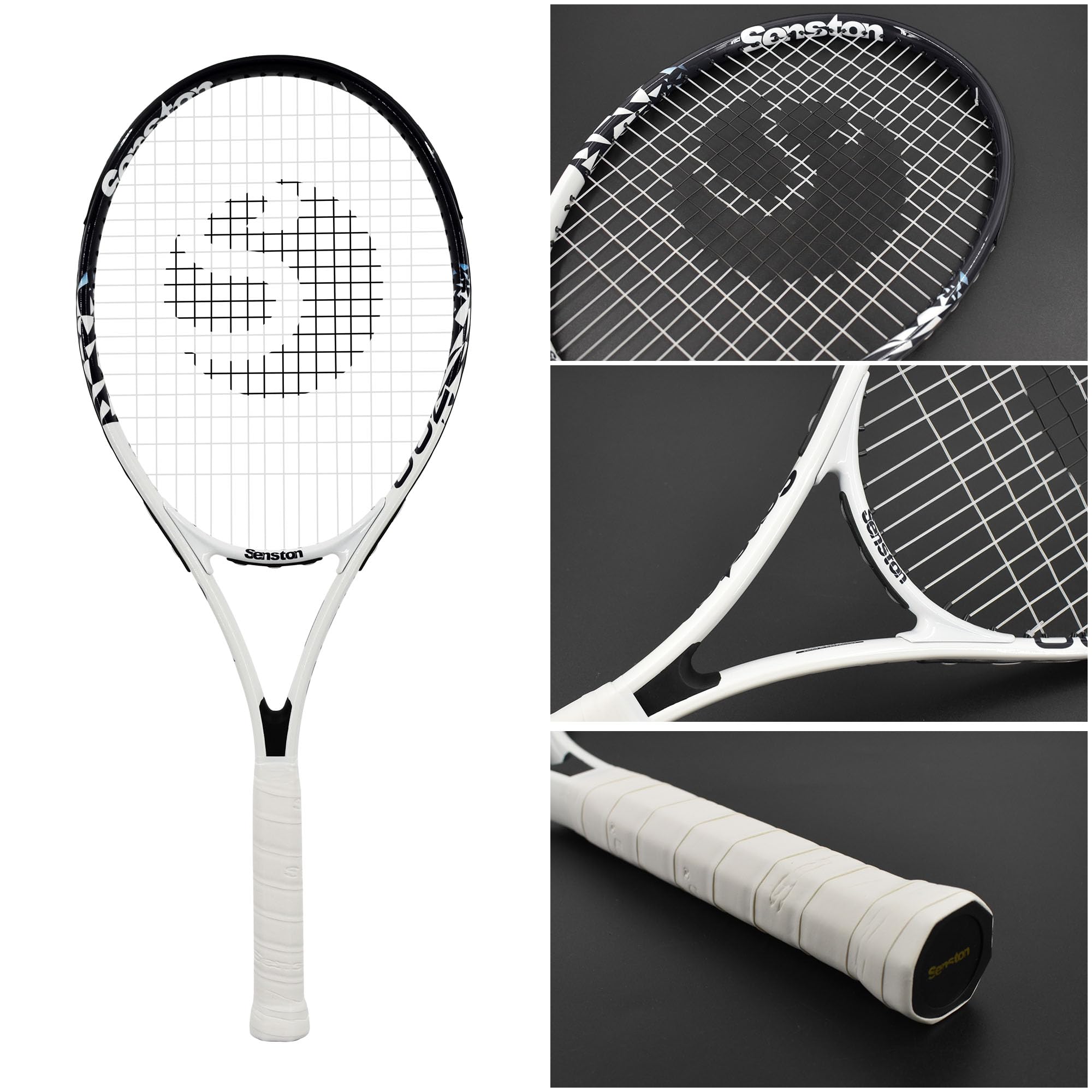 Senston Racchetta da Tennis da 27'', Racchette Tennis con Borsa, Grip da Tennis, Smorzatore di Vibrazioni, Presa e Controllo Eccellenti