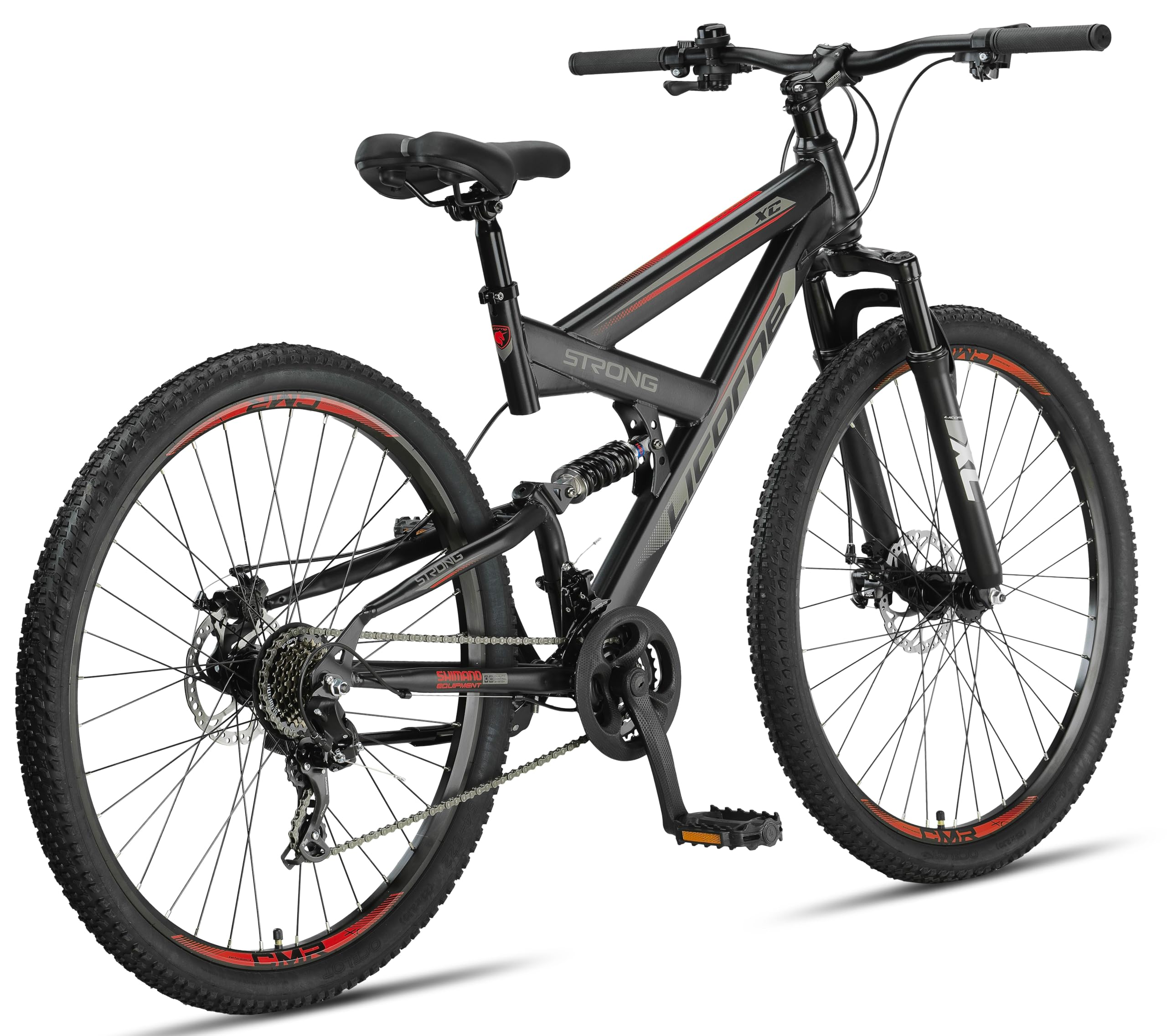 Licorne Bike - VTT Premium Strong 2D 26, 27,5 et 29 pouces, vélo avec freins à disque avant et arrière, 21 vitesses, tout suspendu