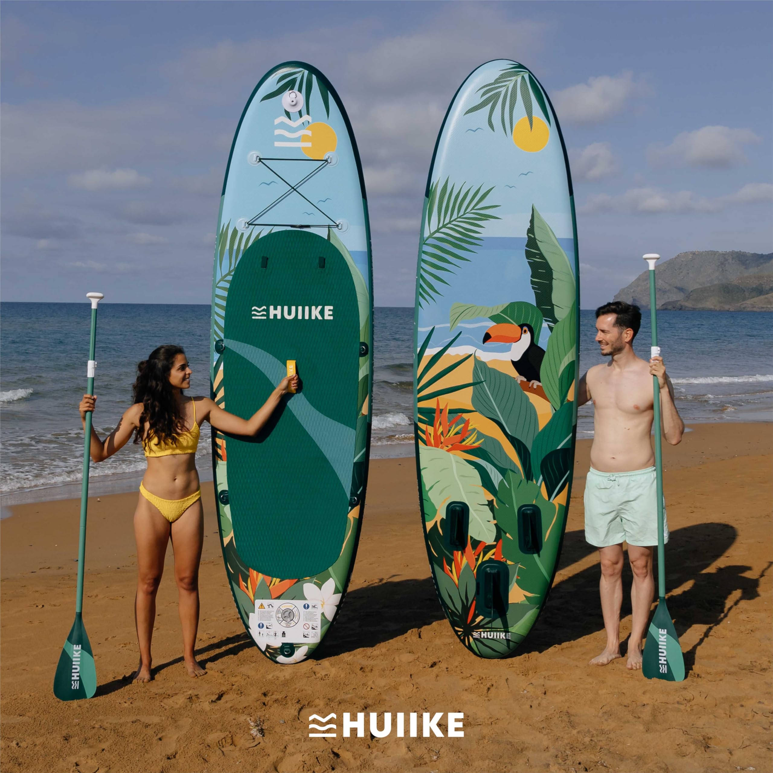 HUIIKE Tavola Sup Gonfiabile Adulti con Accessori Inclusi, Pagaia, Pinne, Pompa. Stand Up Paddle Board con Grande Stabilità e Resistenza. 305 x 84 x 15 cm, Carico Massimo 130 kg